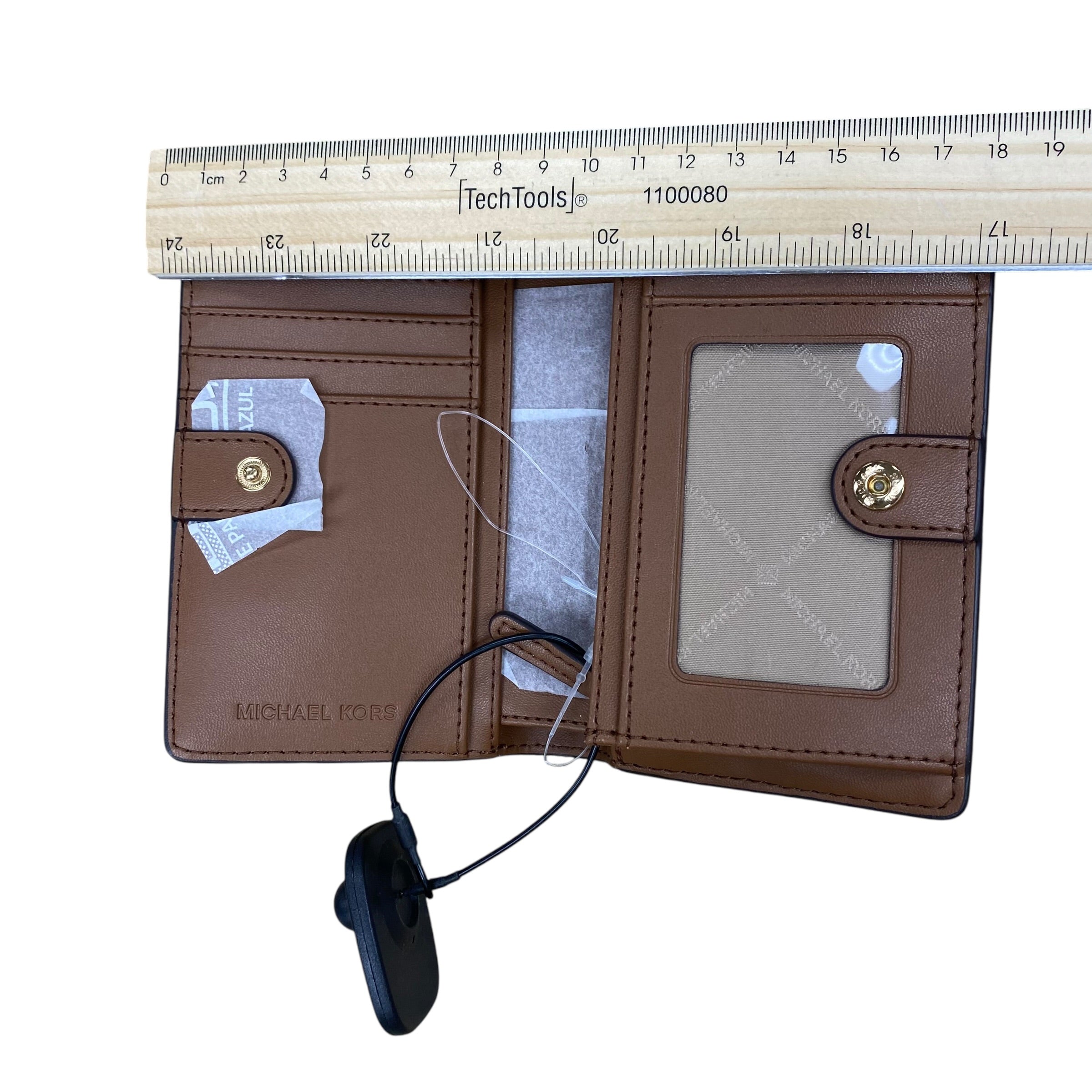 Wallet Designer By Michael Kors In Brown & Cream, Size:Medium