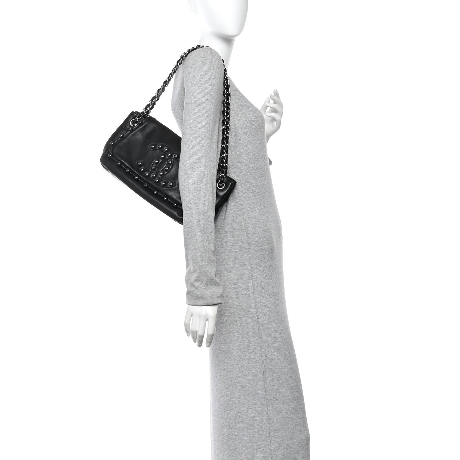 Lambskin Pearl Obsession Flap Black