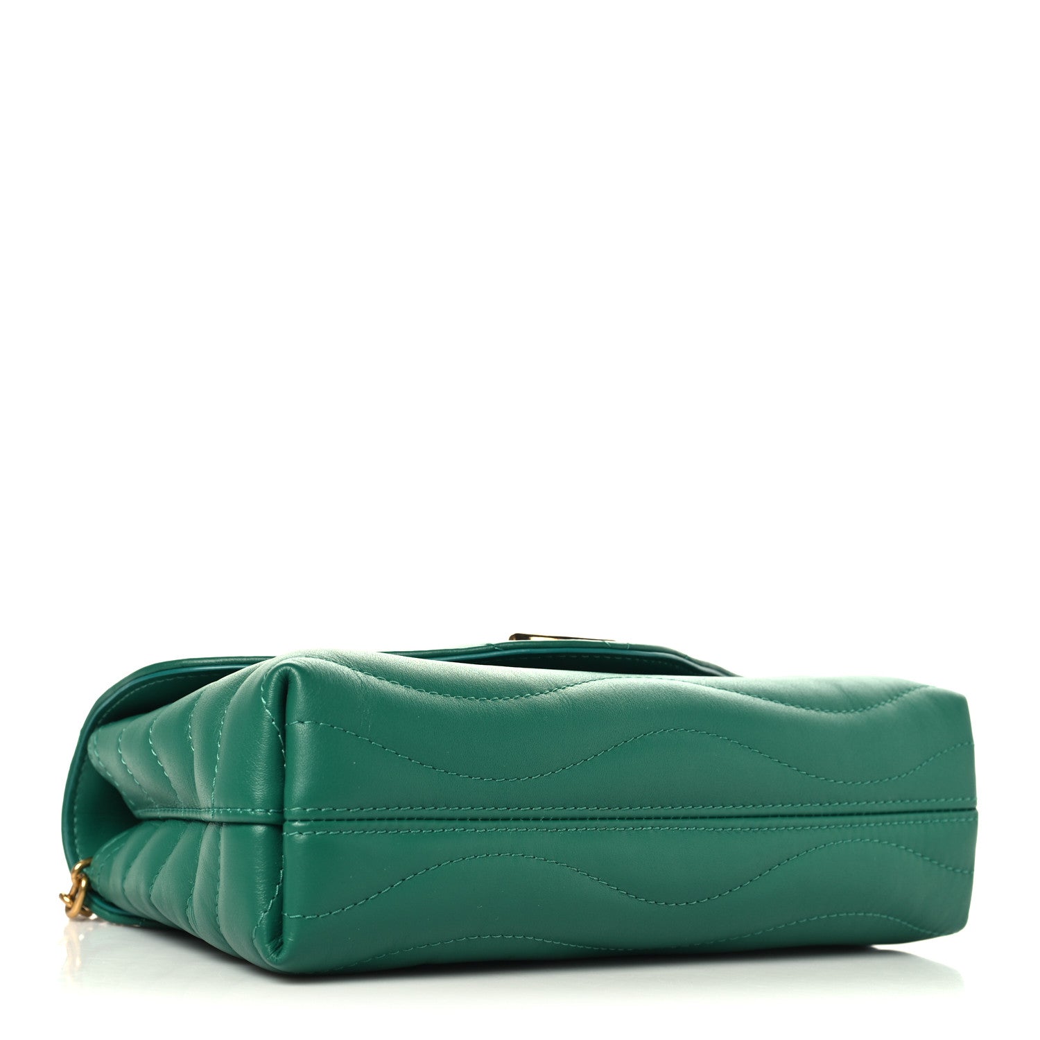 Calfskin New Wave Chain Bag MM NM  Emerald