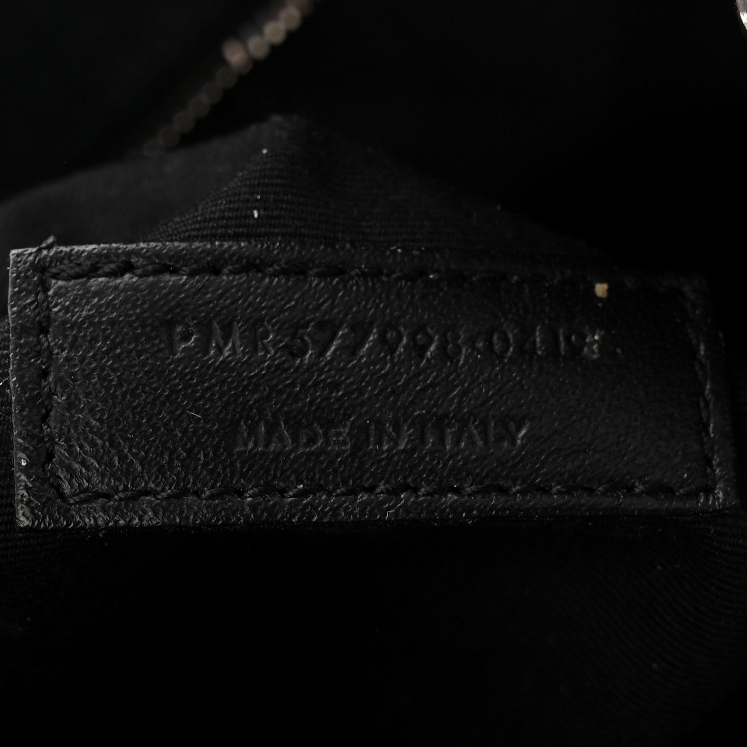 Crinkled Calfskin Matelasse Monogram Large Niki Shopper Tote  Black