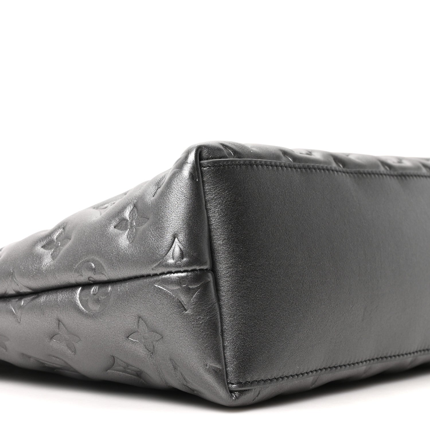 Calfskin Embossed Monogram Coussin Hobo MM Gunmetal Gray