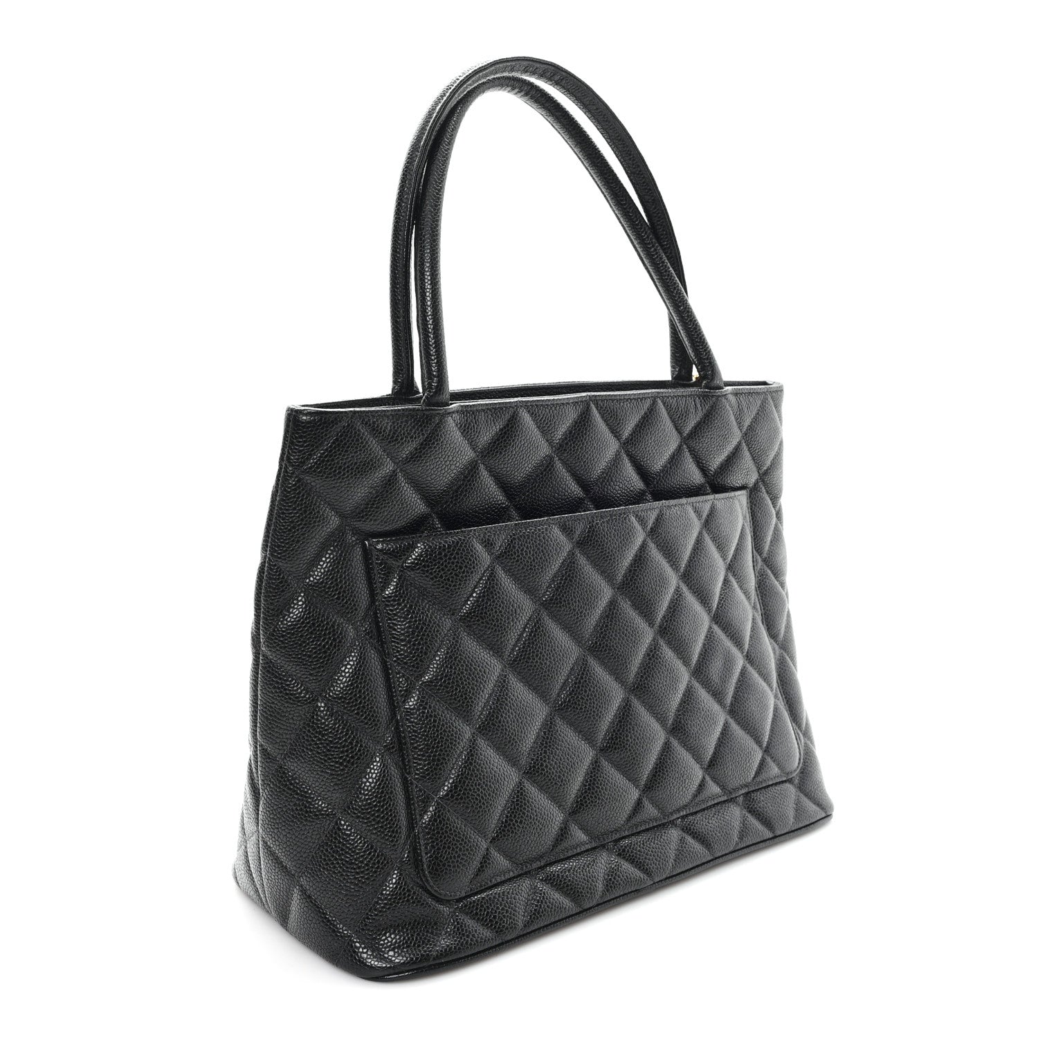 Caviar Quilted Medallion Tote Black