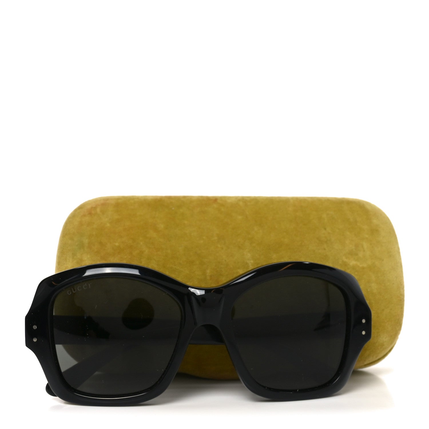 Acetate Rectangle Frame Sunglasses GG0624S Black