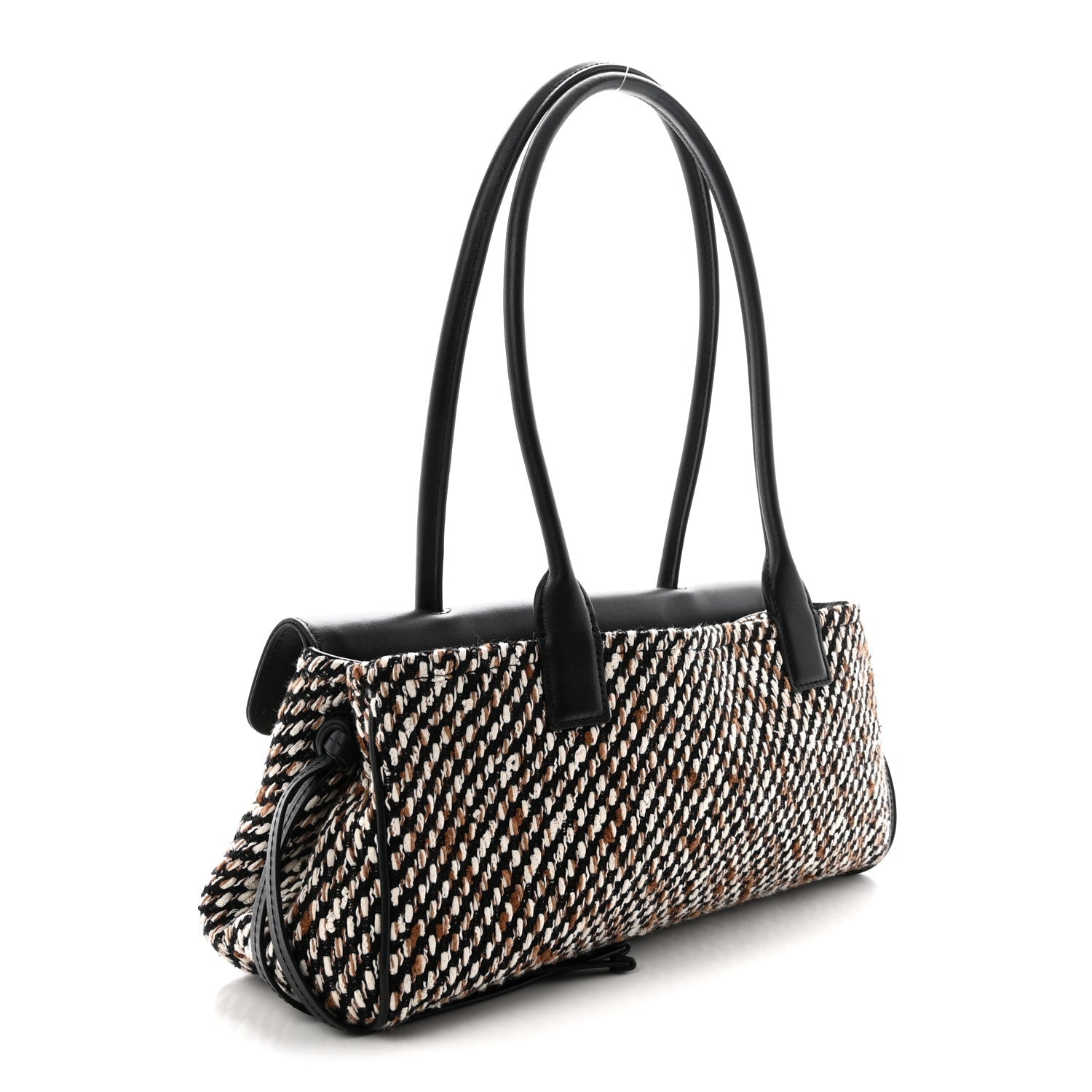 Tweed Calfskin Urban Essentials Small Shopping Bag Black Multicolor