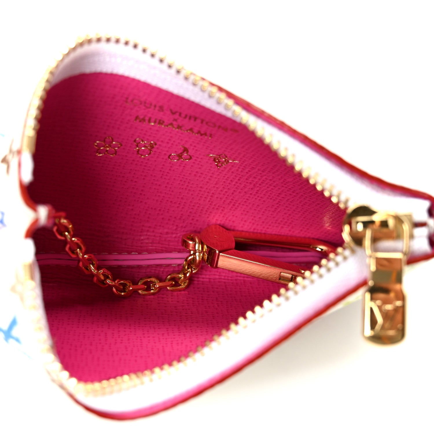 LV X TM Monogram Multicolor Key Pouch White