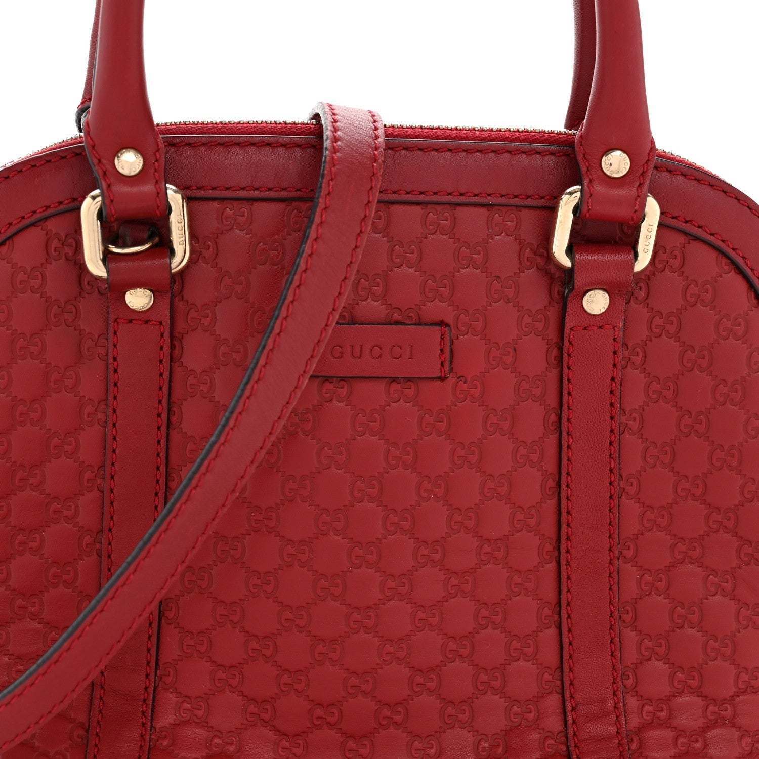 Soft Microguccissima Mini Dome Bag Red