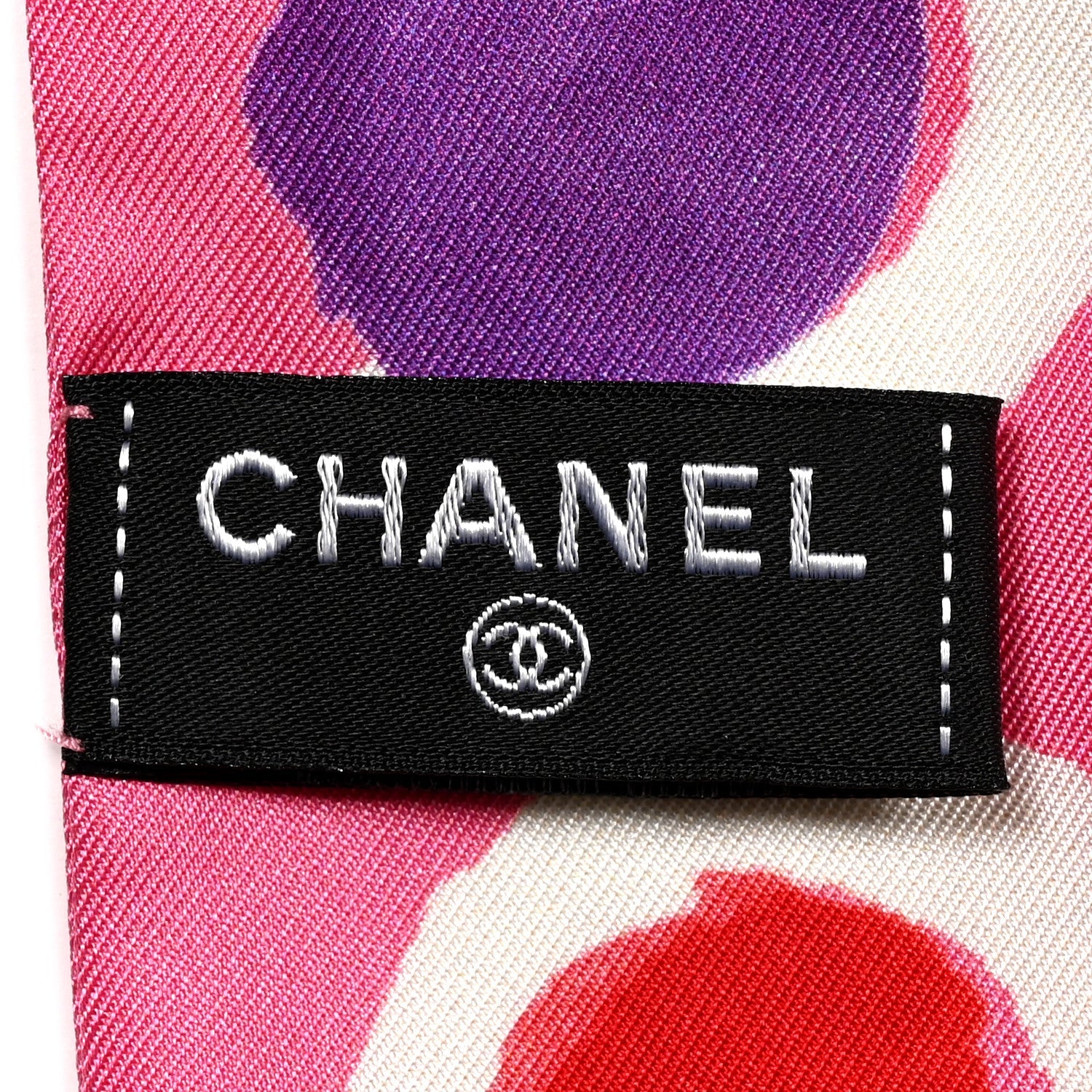 Silk CC Slim Bandeau Scarf Pink Multicolor