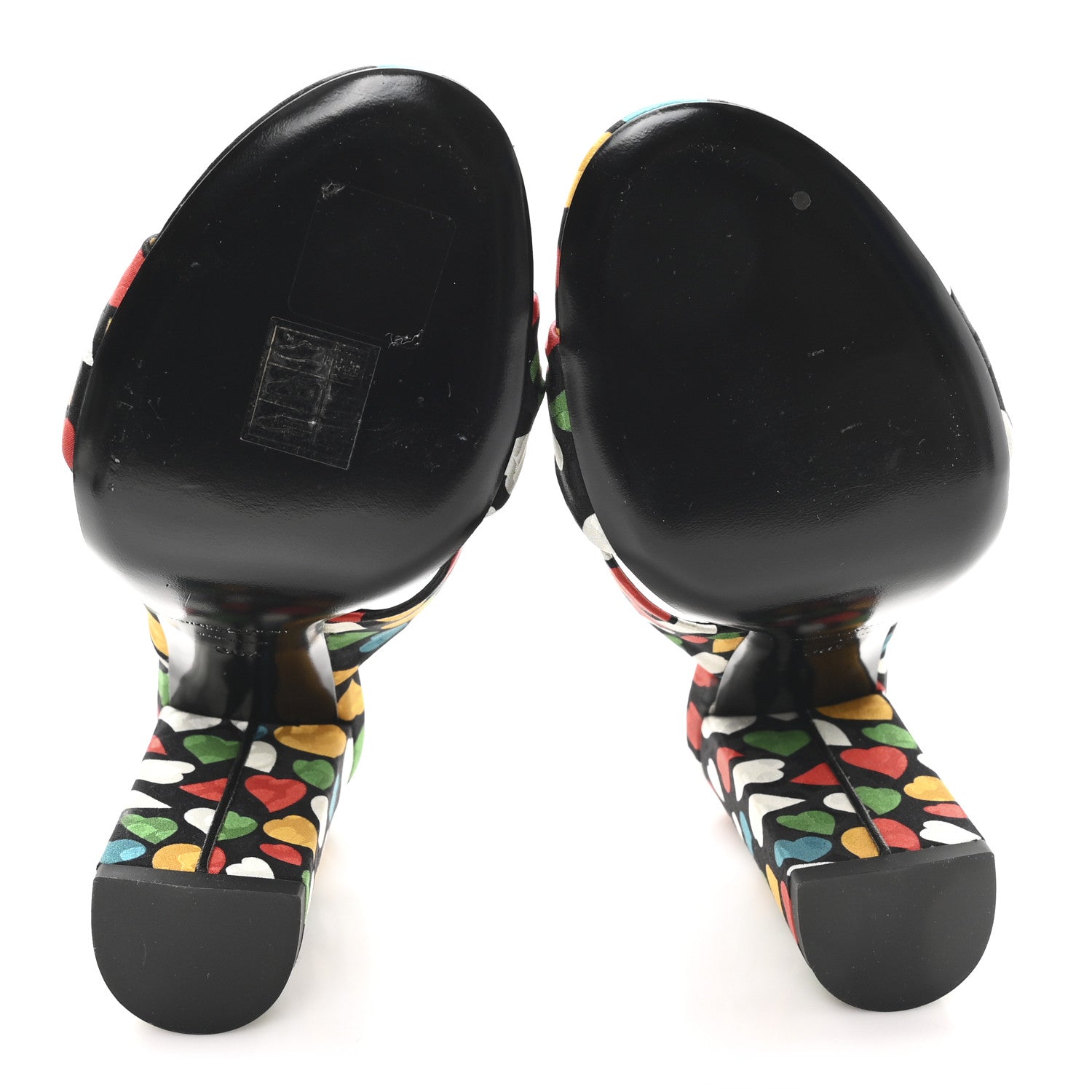 Satin Heart Bianca Knotted Mule Sandals 36.5 Black Multicolor
