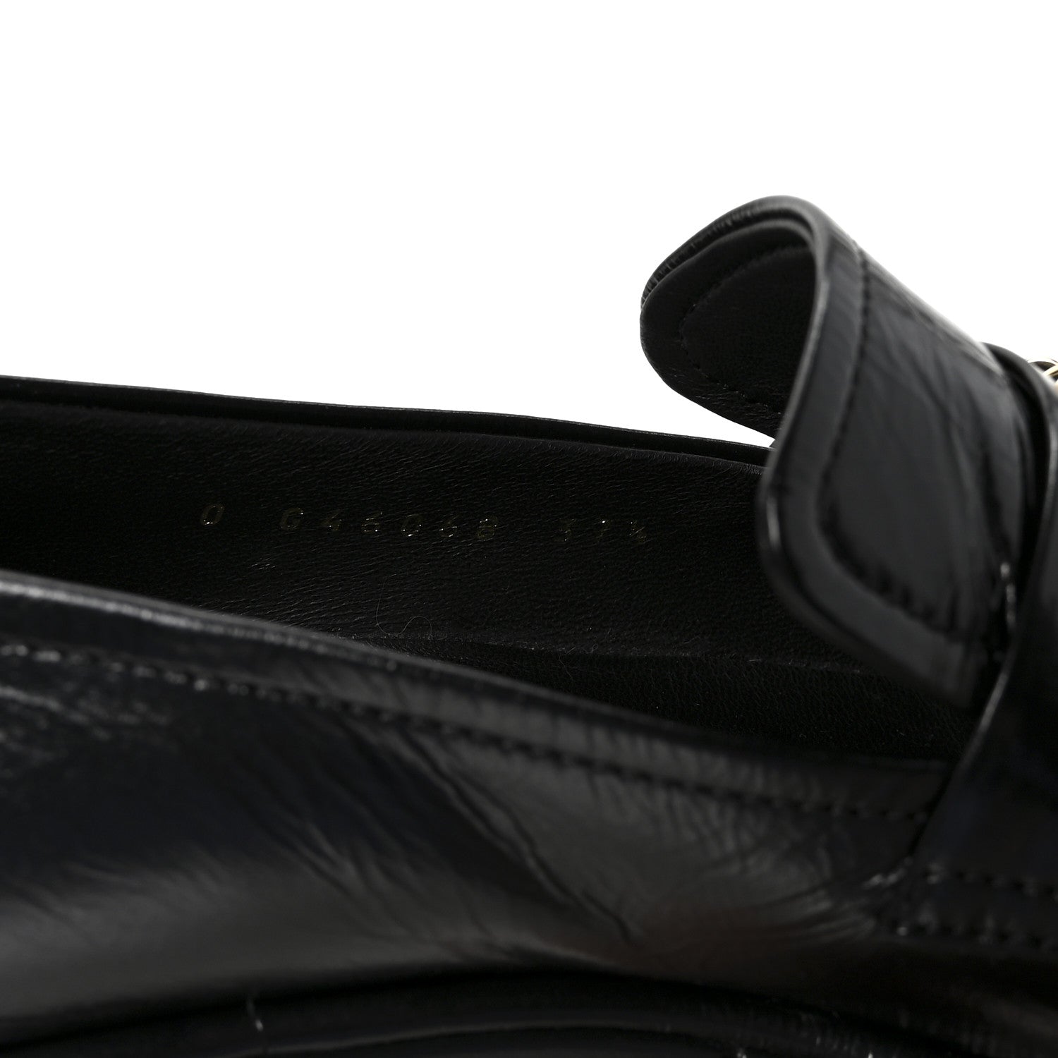 Shiny Calfskin Logo Platform Loafers 37.5 Black