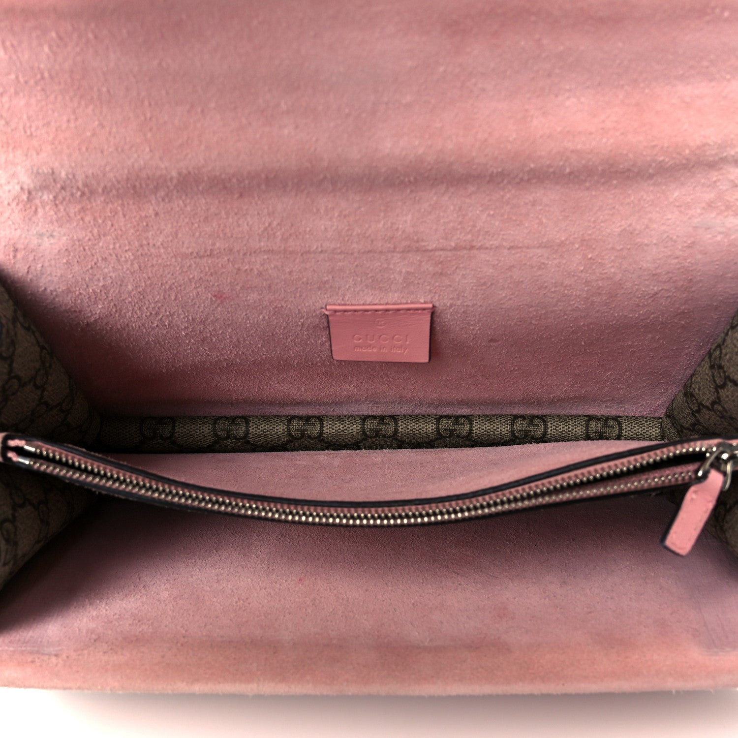 GG Supreme Monogram Suede Crystal Small Dionysus Shoulder Bag Beige Ebony Light Peonia