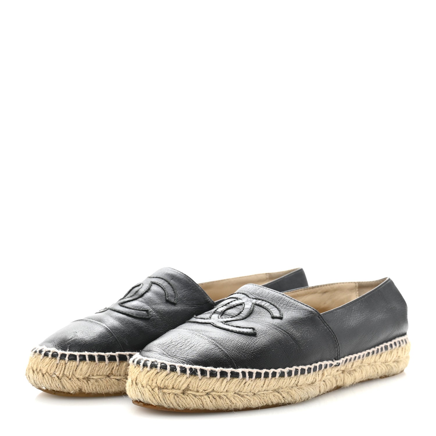 Lambskin CC Espadrilles 39 Black