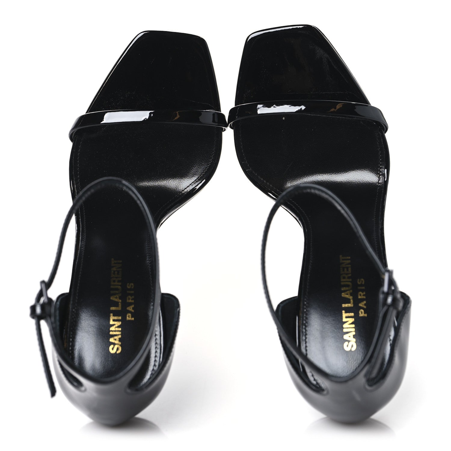 Patent Calfskin Opyum 110 Sandals 36 Black