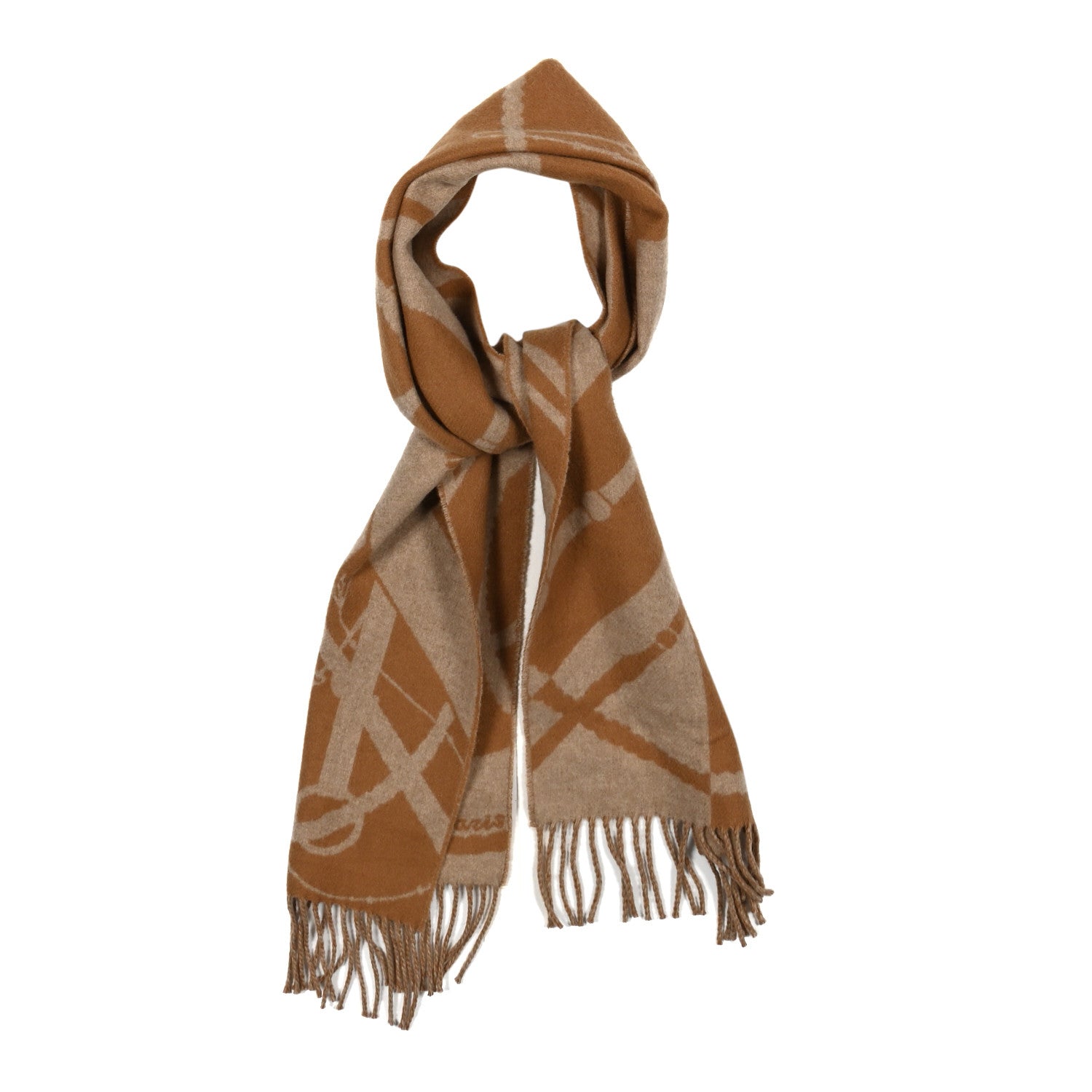 Cashmere Clic-Clac Muffler Camel Beige