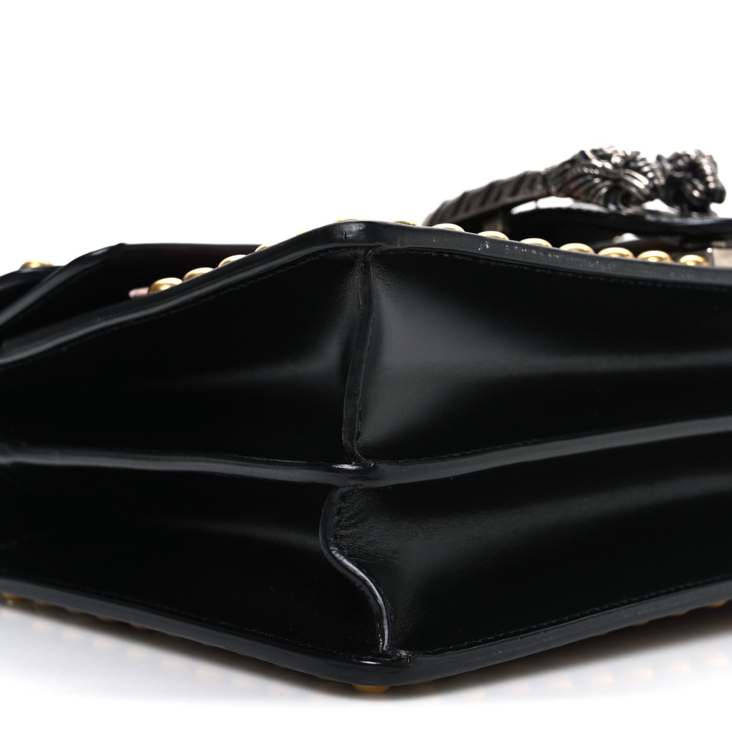 Calfskin Floral Embroidered Studded Small Dionysus Shoulder Bag Black