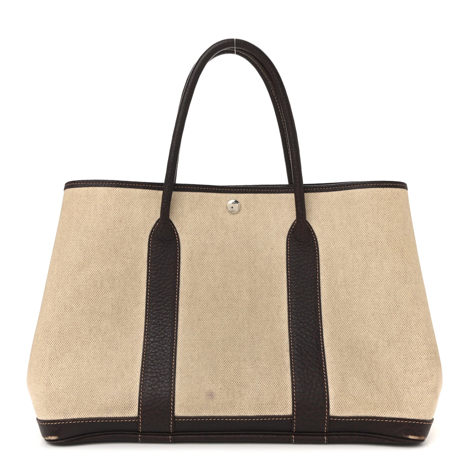 Toile Buffle Gala Garden Party Tote 36 MM Marron Fonce Marron Fonce