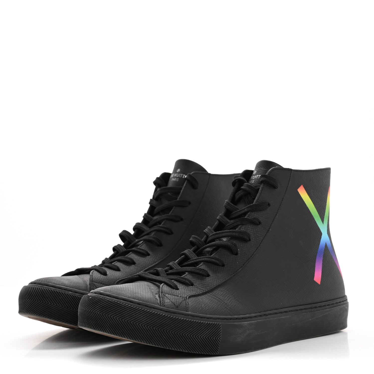Calfskin LV Tattoo Sneaker Boots 8 Black
