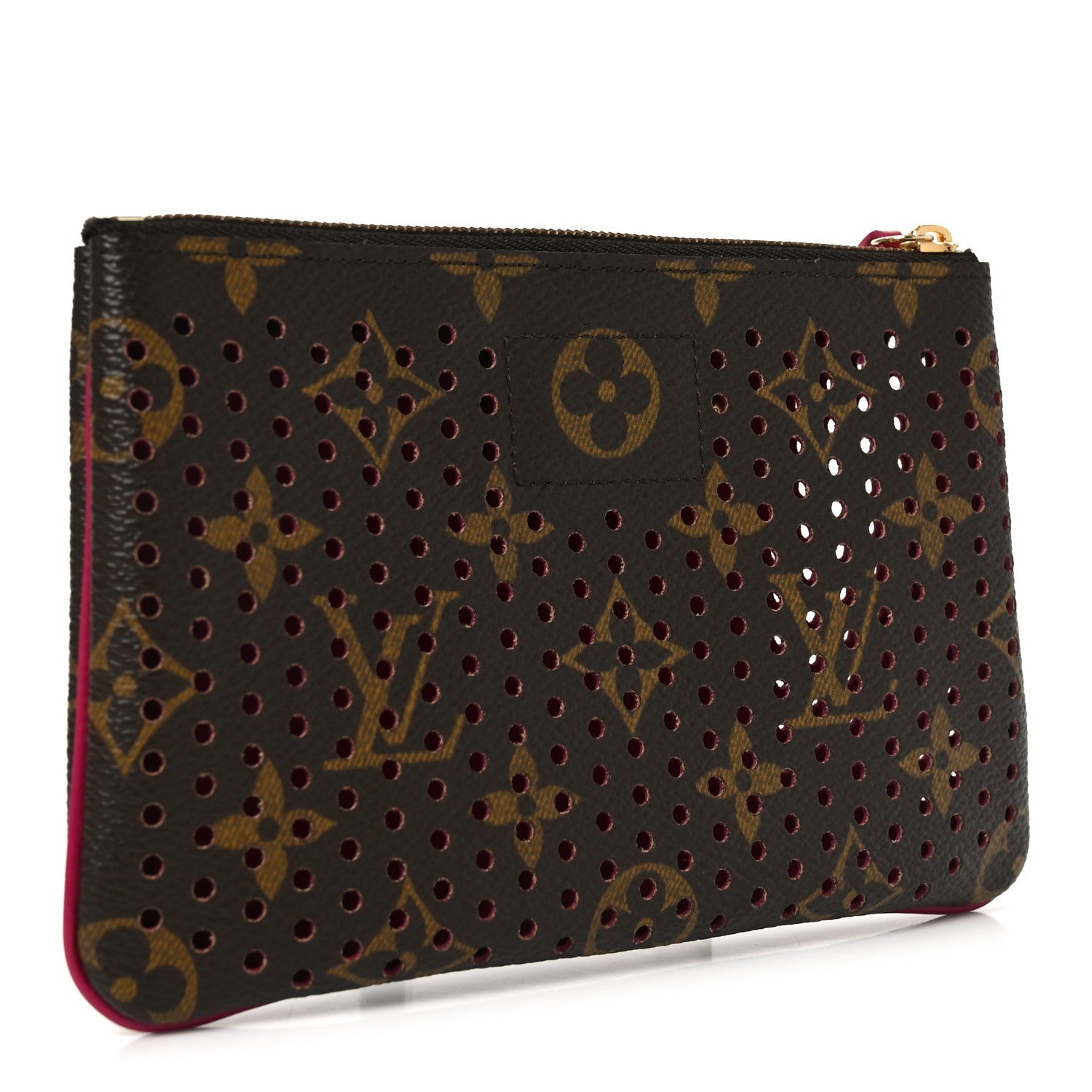 Monogram Perforated Pochette Plat Fuchsia