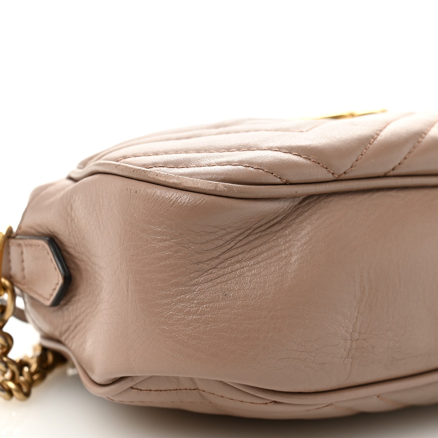 Calfskin Matelasse Small GG Marmont Chain Shoulder Bag Porcelain Rose