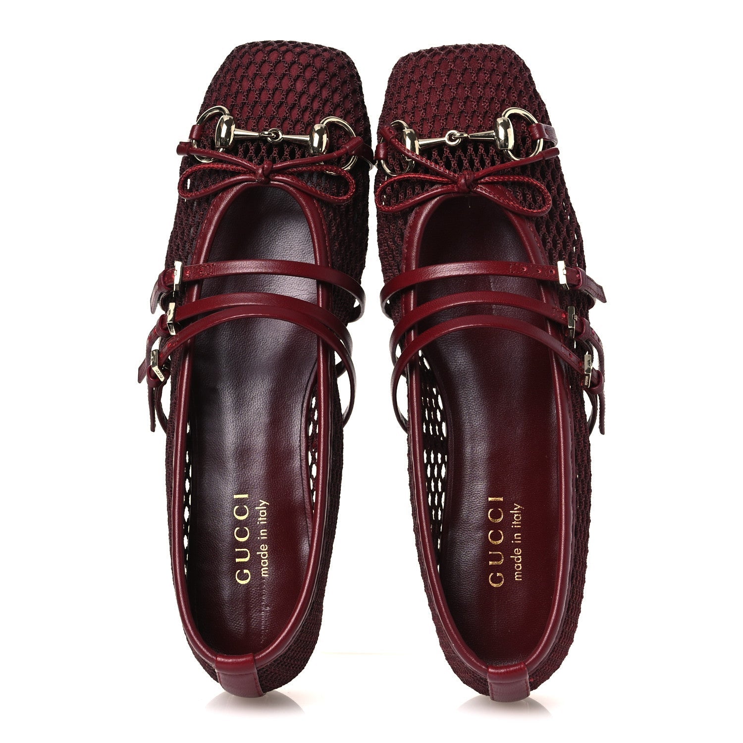 Video Net Nappa Horsebit Ballerina Flats 38 Rosso Ancora
