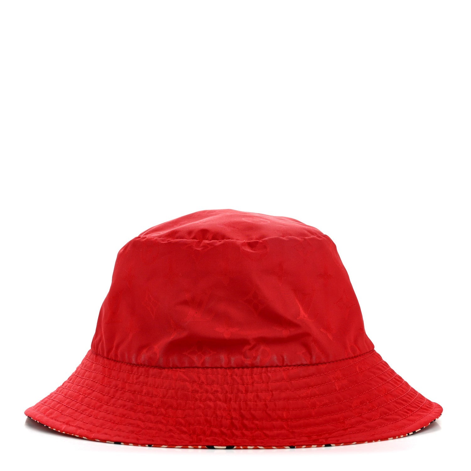 Nylon Canvas Monogram Giant Crafty Reversible Bucket Hat M Creme Rouge
