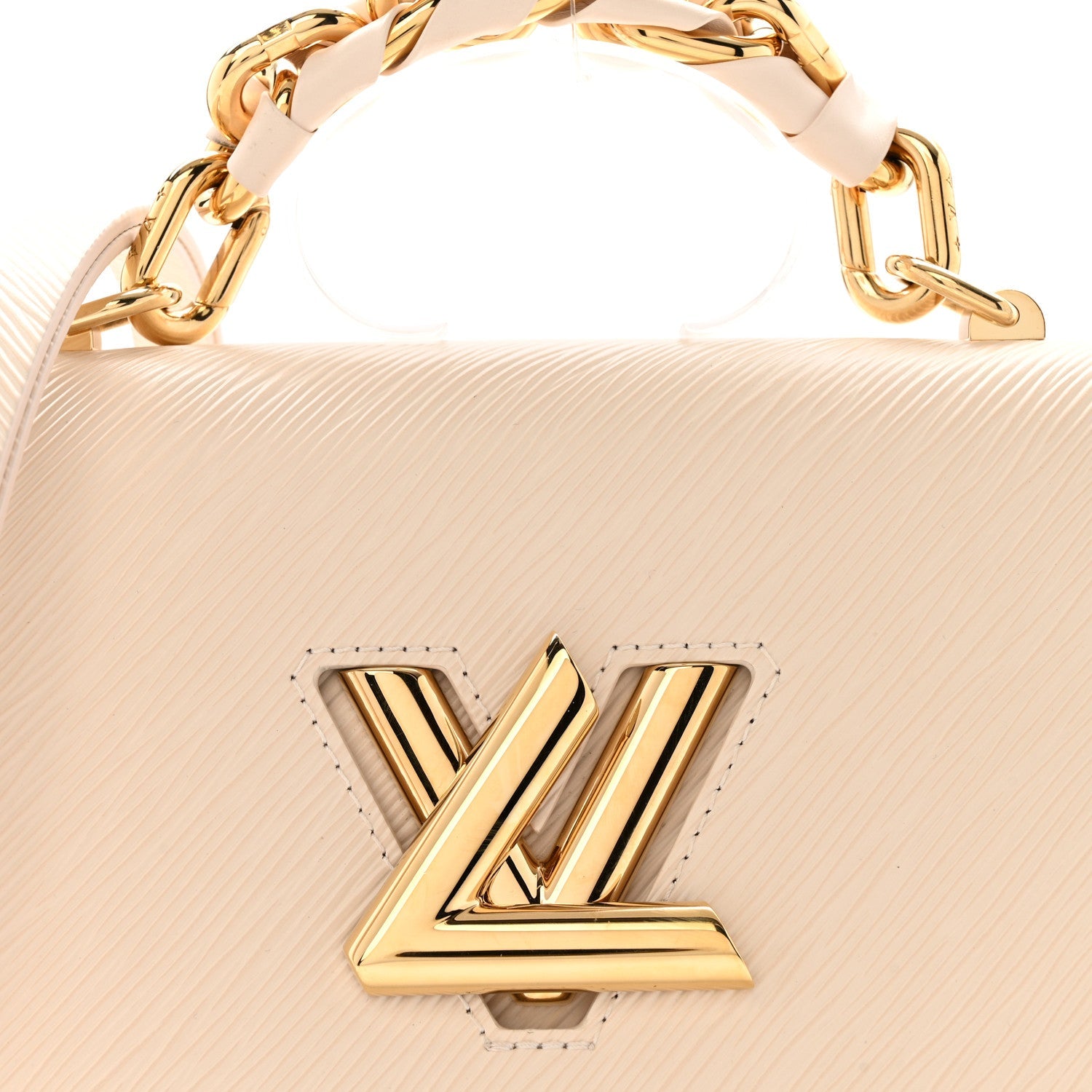 Epi Twist Braided Chain Shoulder Bag PM Quartz White