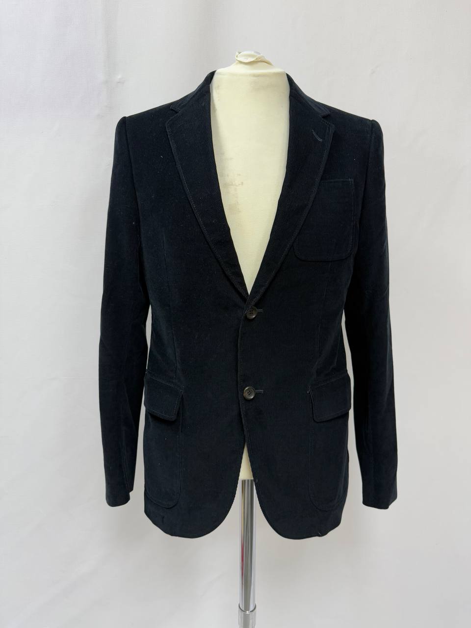 Men's Gucci Single-Breasted Blazer with Pockets in Black Corduroy