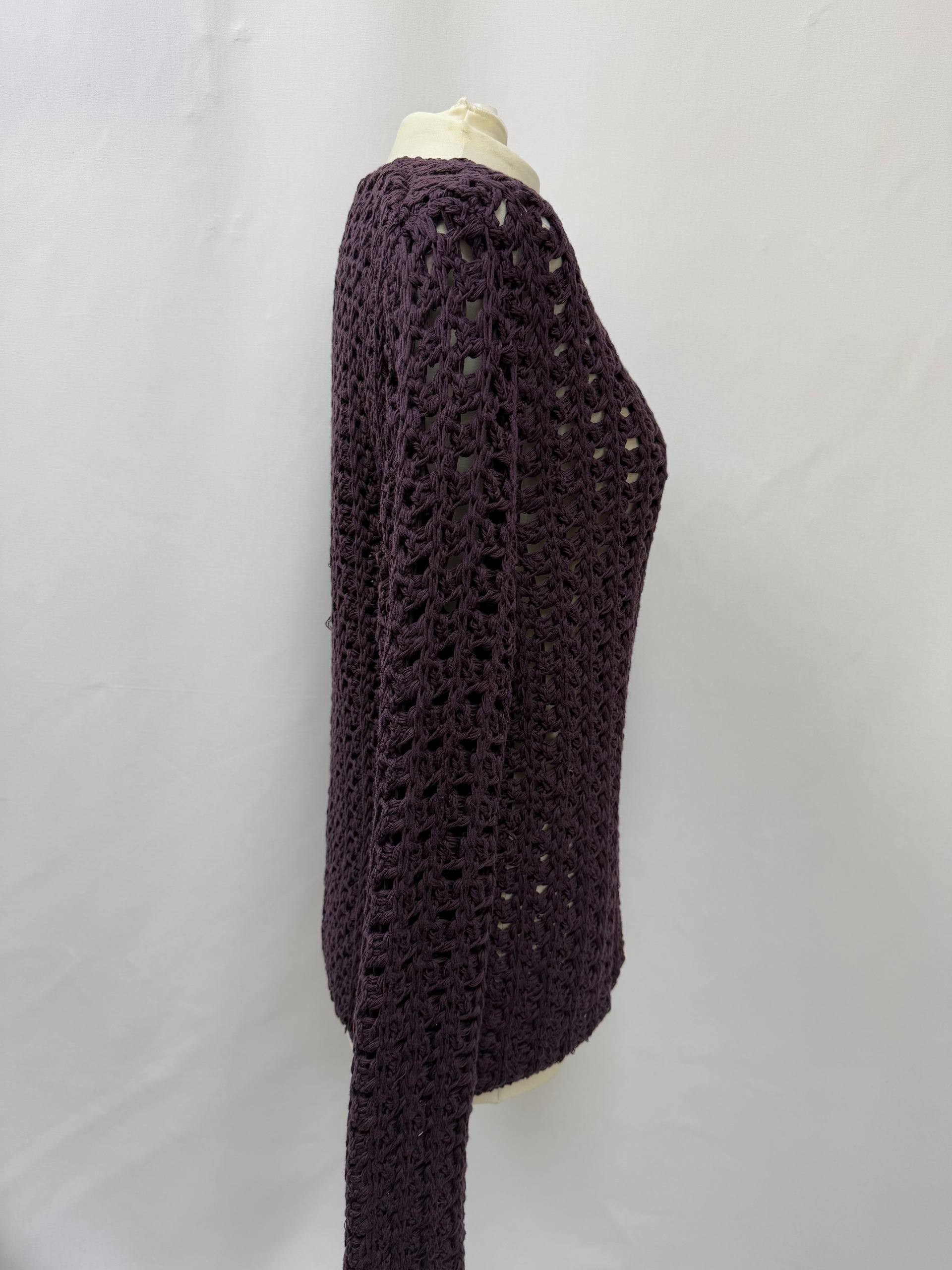 Women's Gucci Crochet Knitted Sweater in Purple Cotton