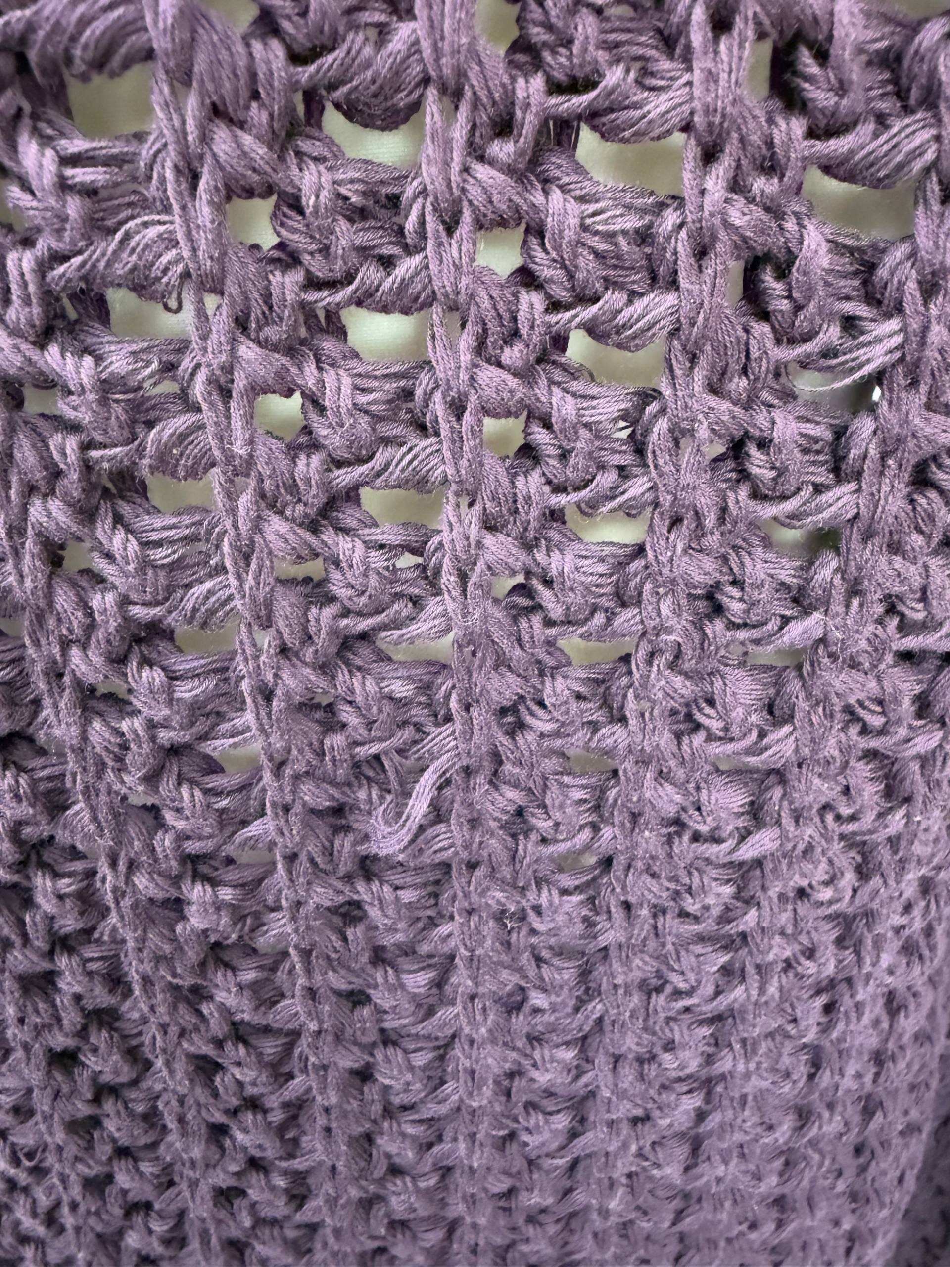Women's Gucci Crochet Knitted Sweater in Purple Cotton