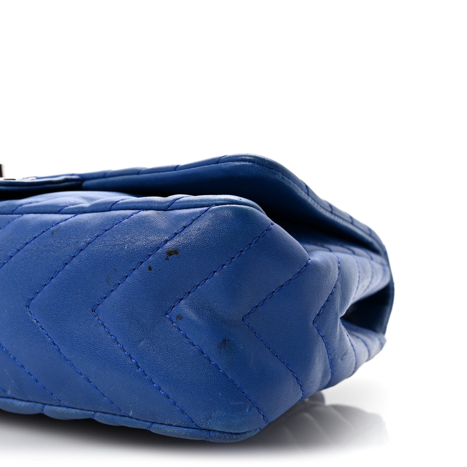 Lambskin Chevron Quilted Maxi Single Flap Blue