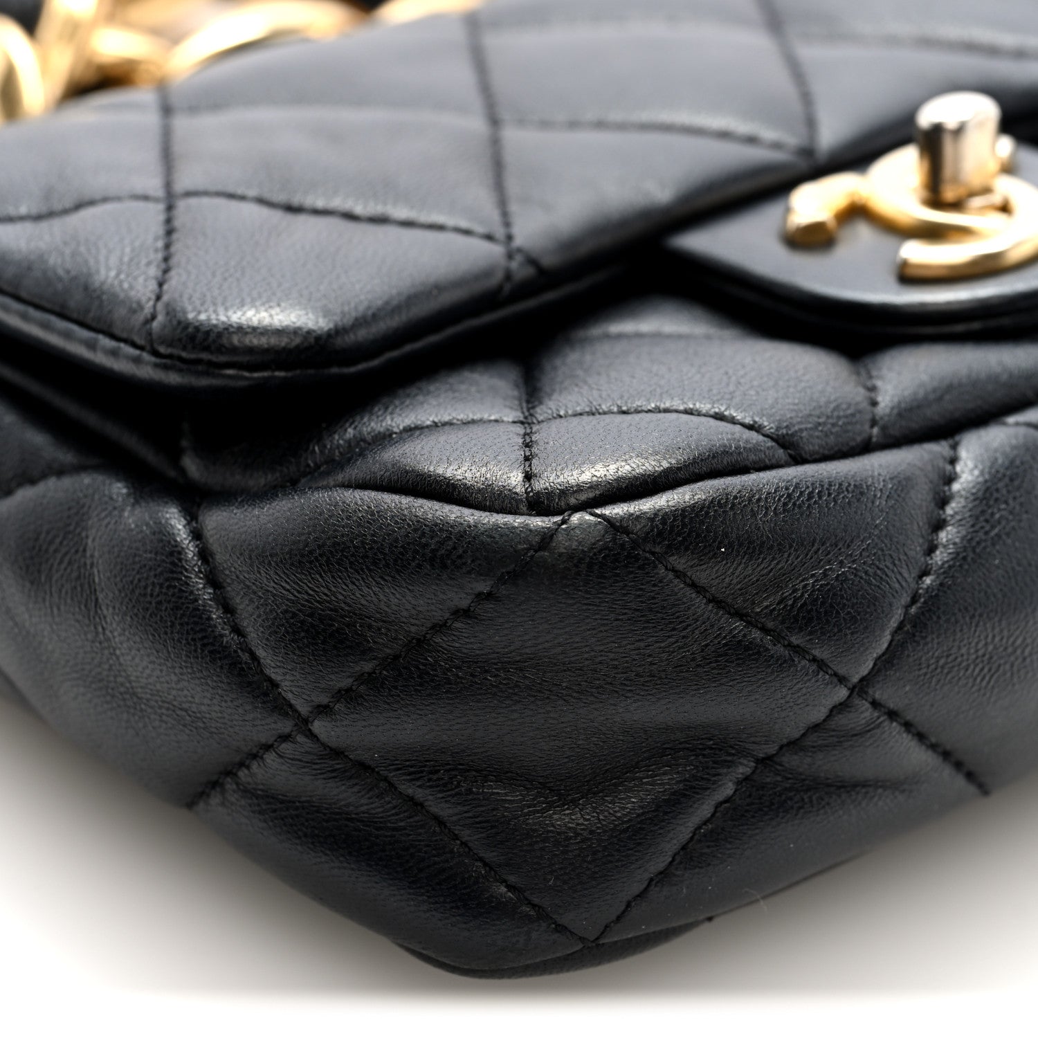 Lambskin Quilted Mini CC Funky Town Flap Black