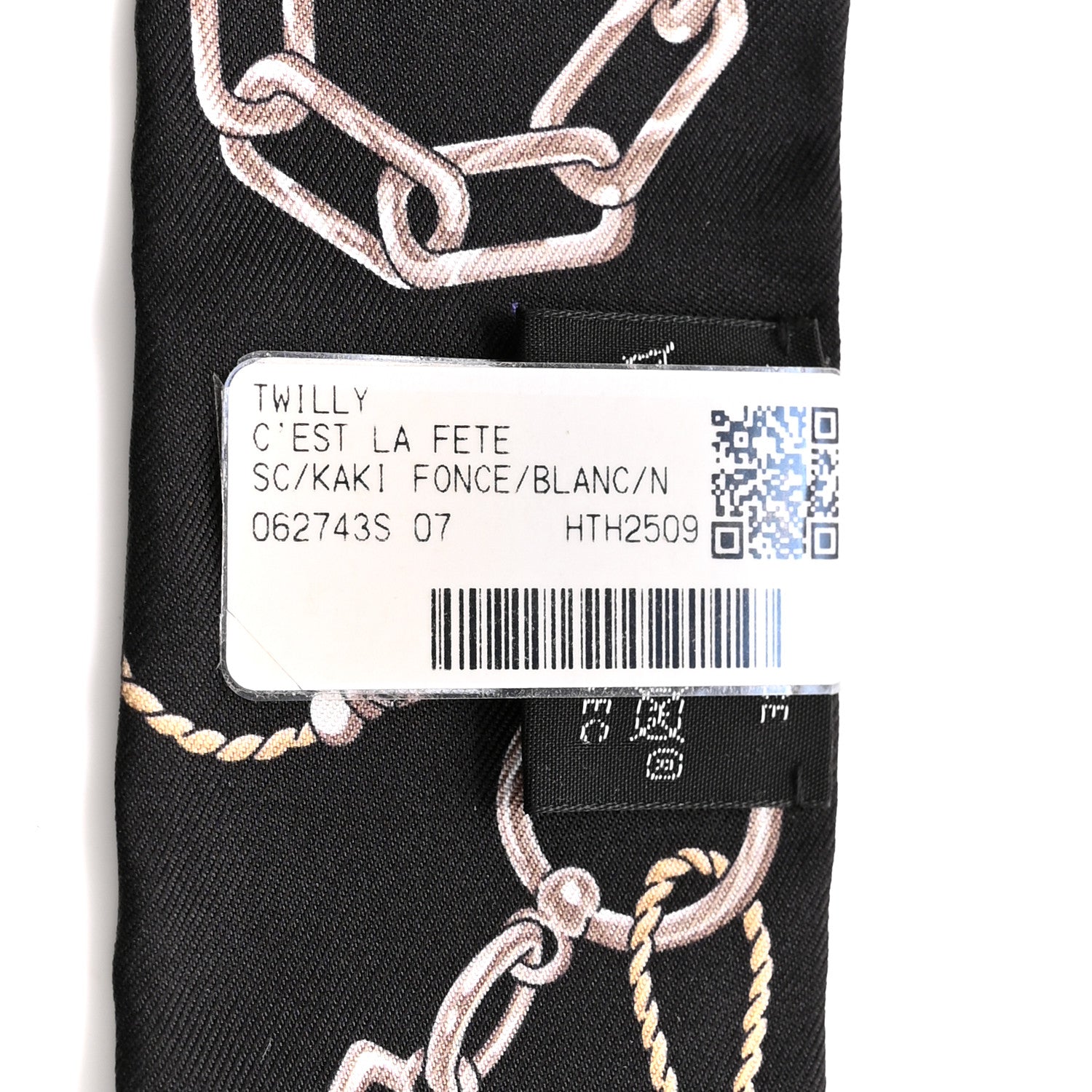 Silk C'est la Fete Twilly Kaki Fonce White Black