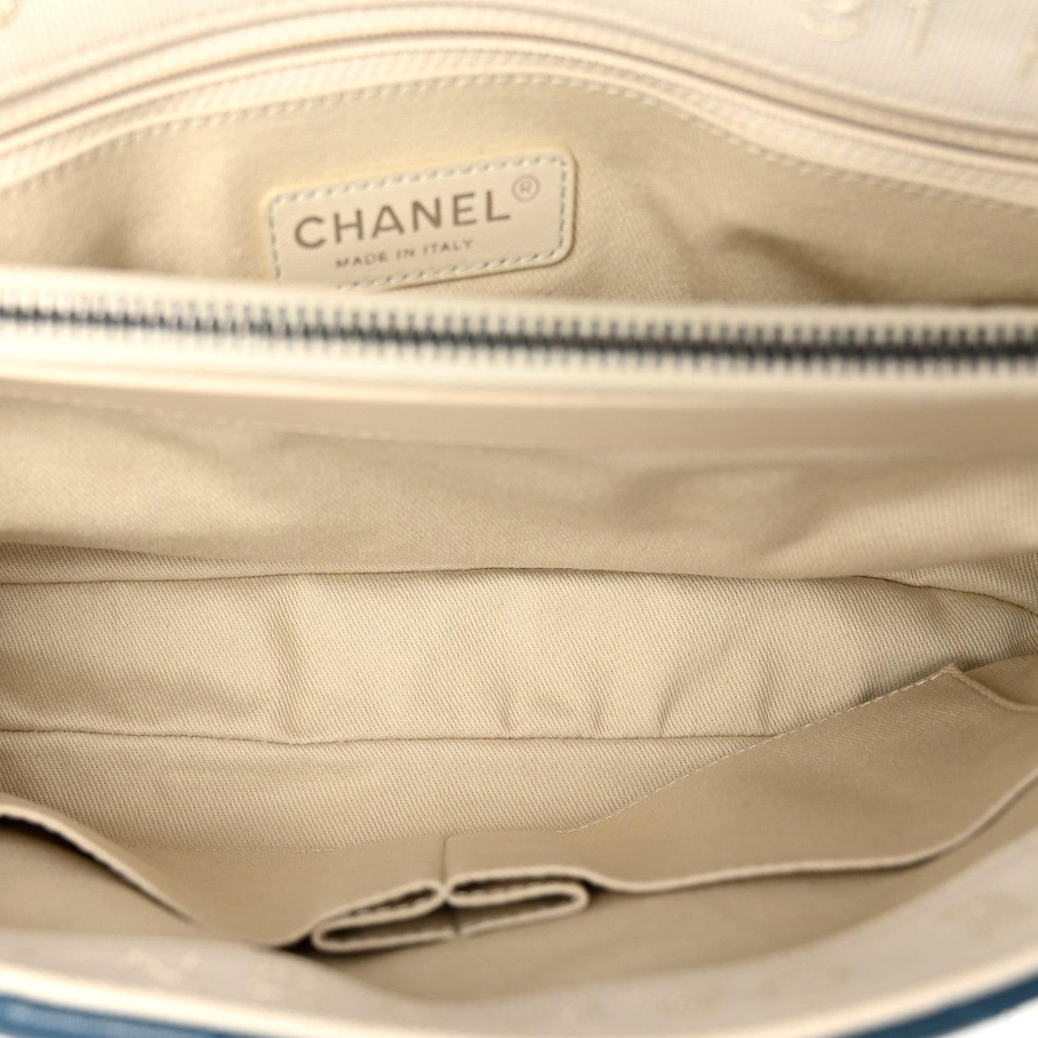 Goatskin Quilted Medium Flap Blue