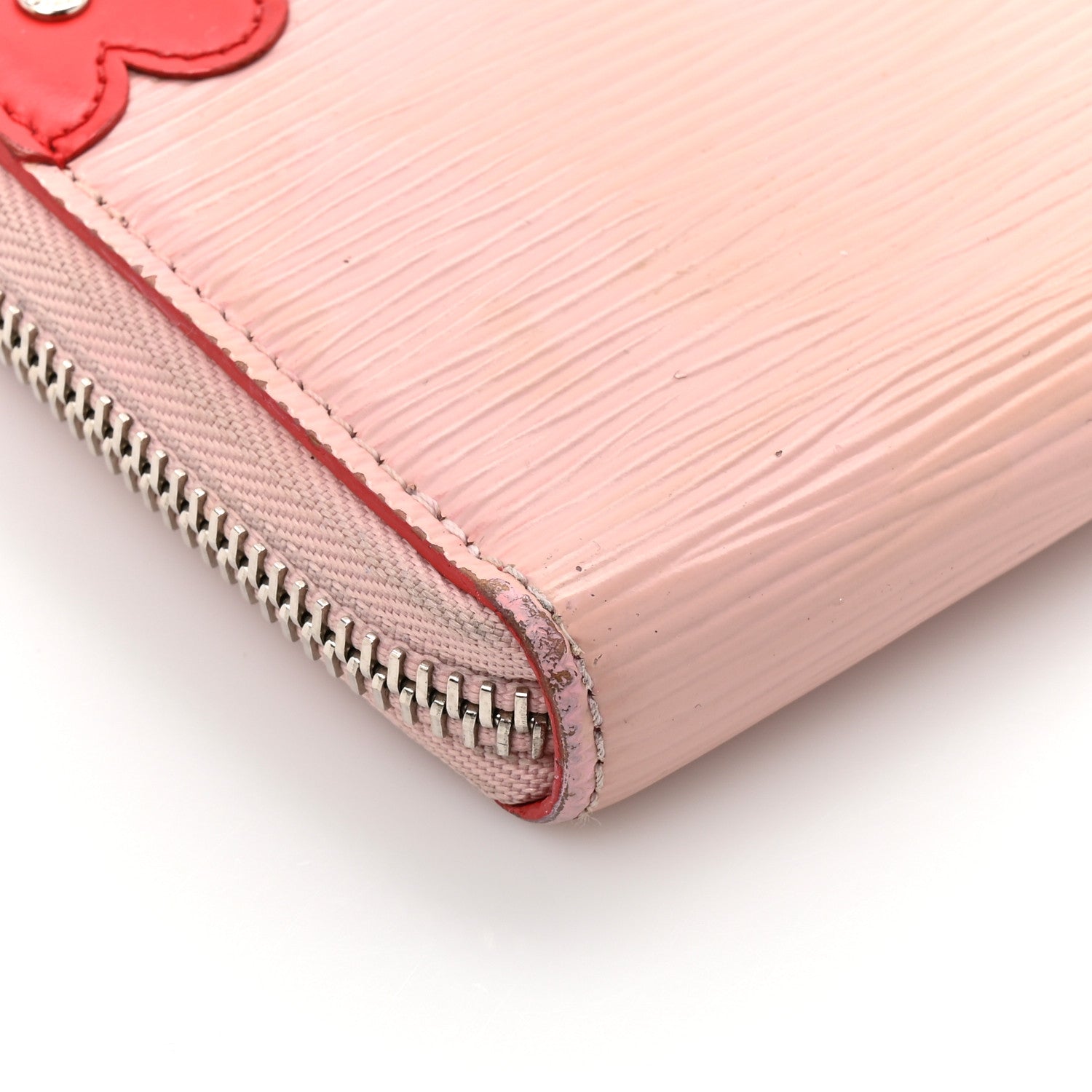 Epi Blooming Corners Clemence Wallet Rose Ballerine Coquelicot