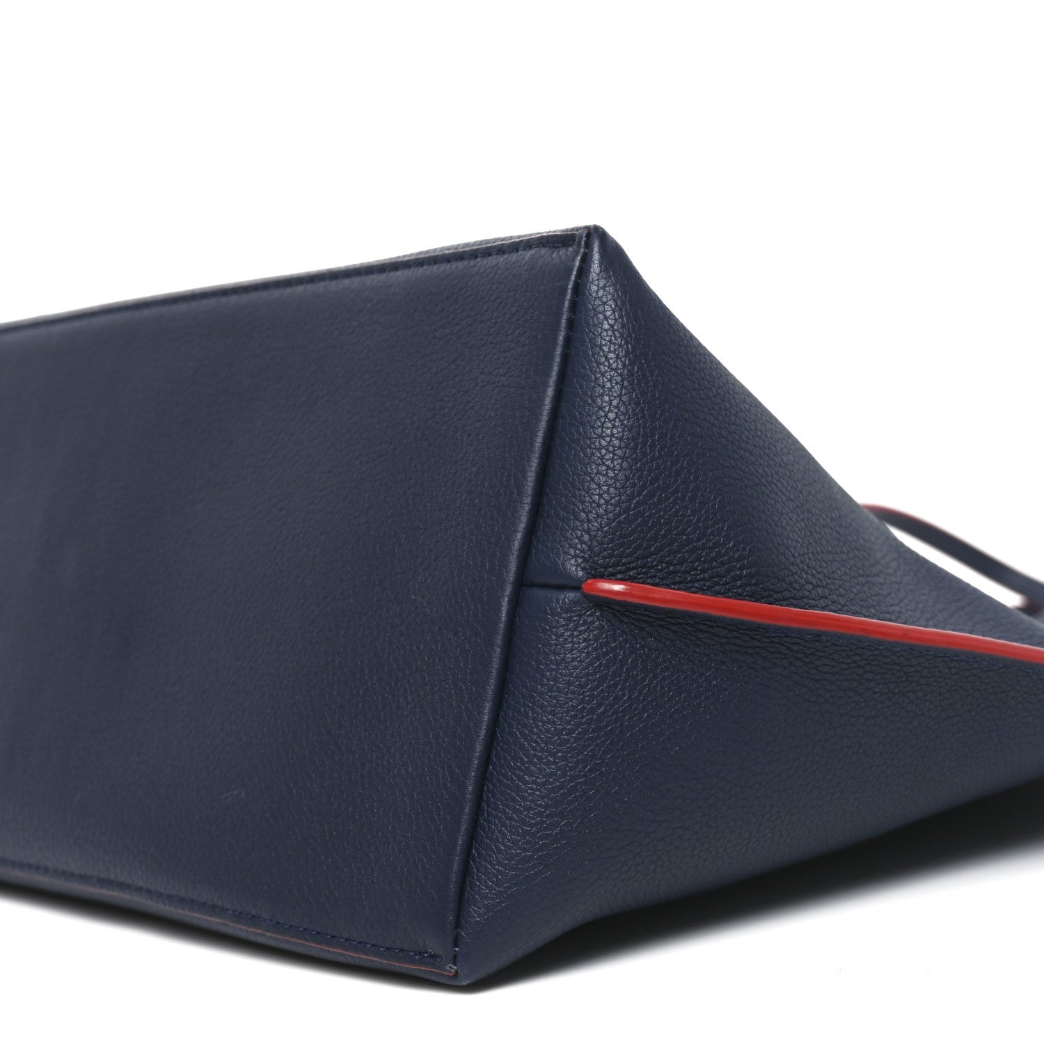 Calfskin Lockme Go Tote Marine Rouge