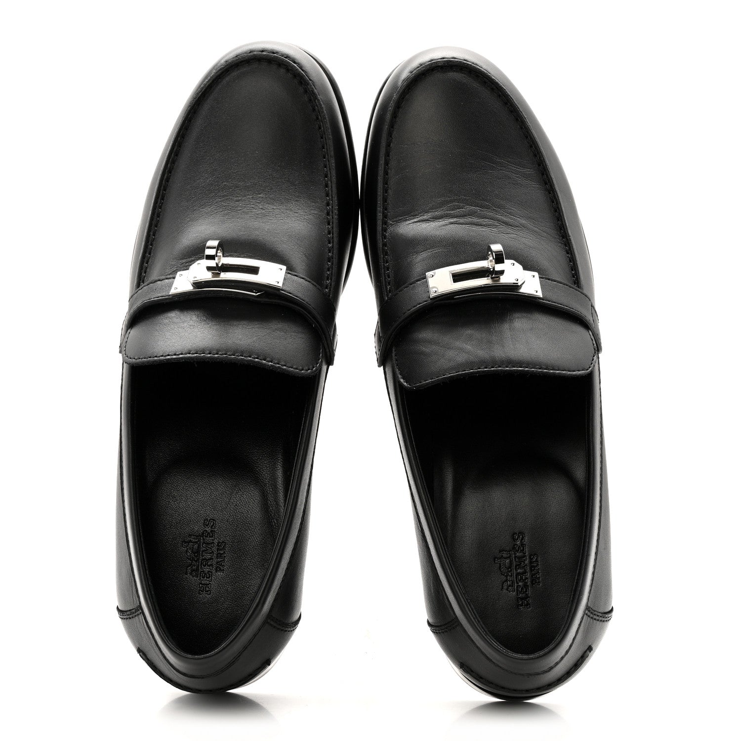 Calfskin Womens Destin Loafers 38.5 Black