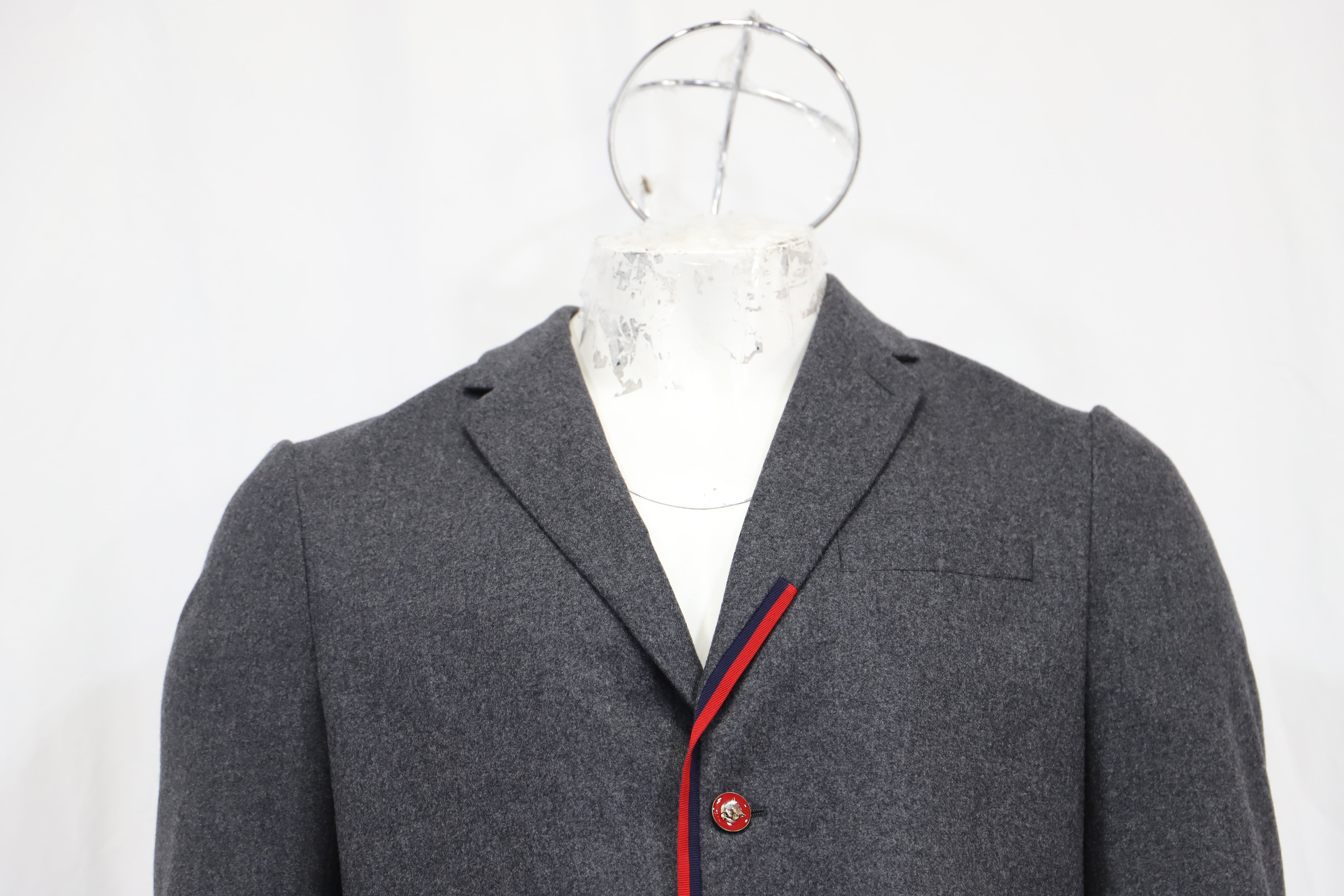 Men's Gucci Cambridge Flannel Jacket In Grey Wool