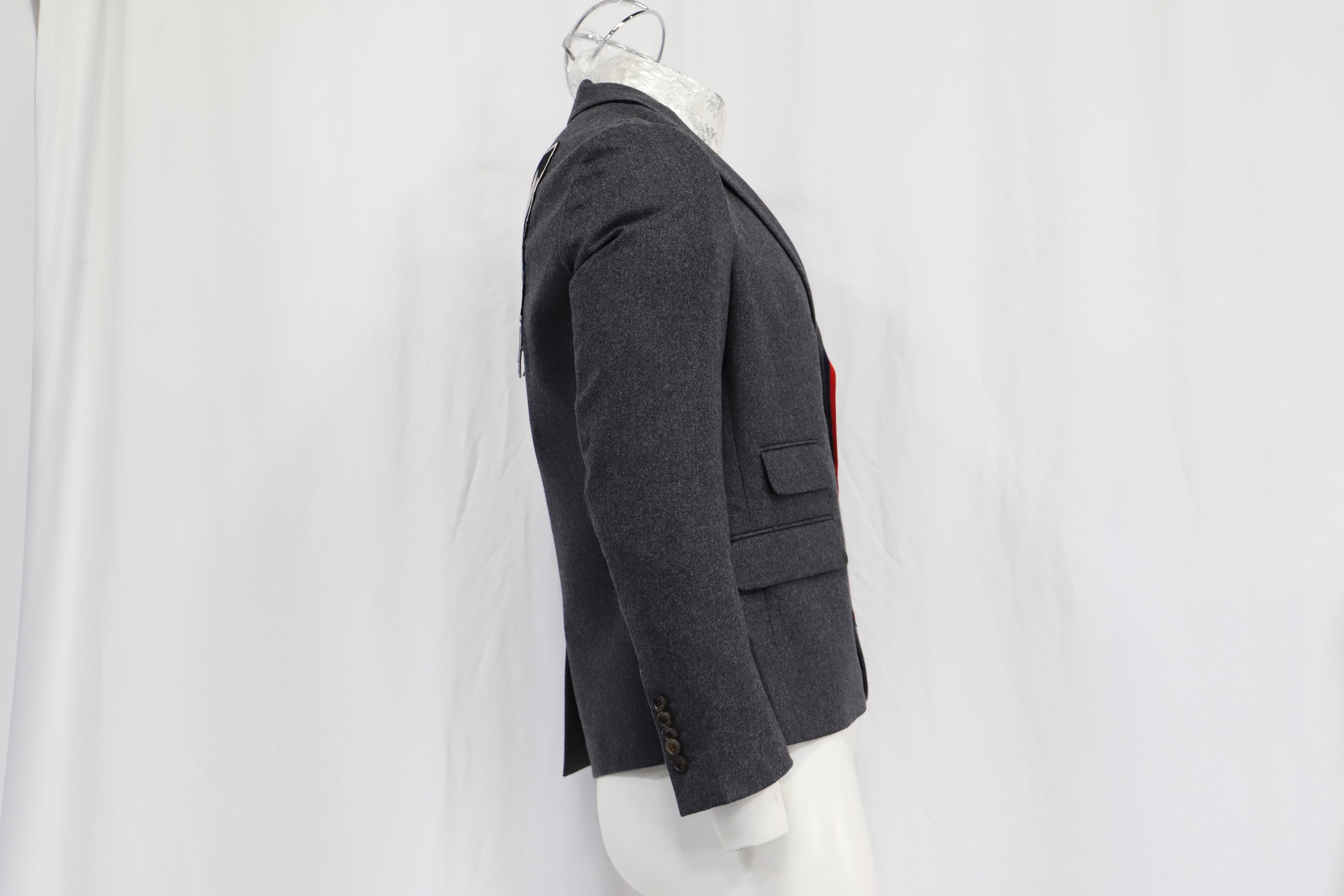 Men's Gucci Cambridge Flannel Jacket In Grey Wool