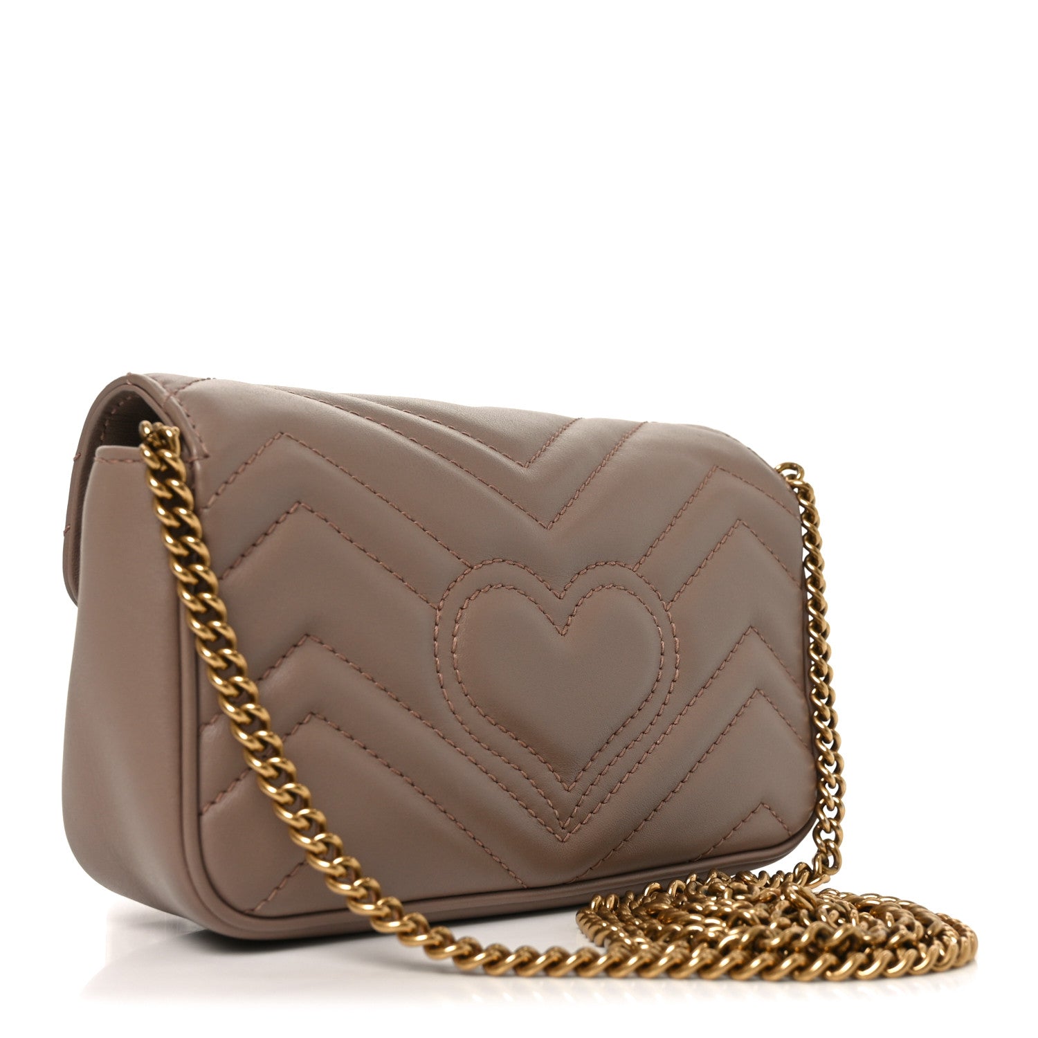 Calfskin Matelasse Super Mini GG Marmont Shoulder Bag Porcelain Rose
