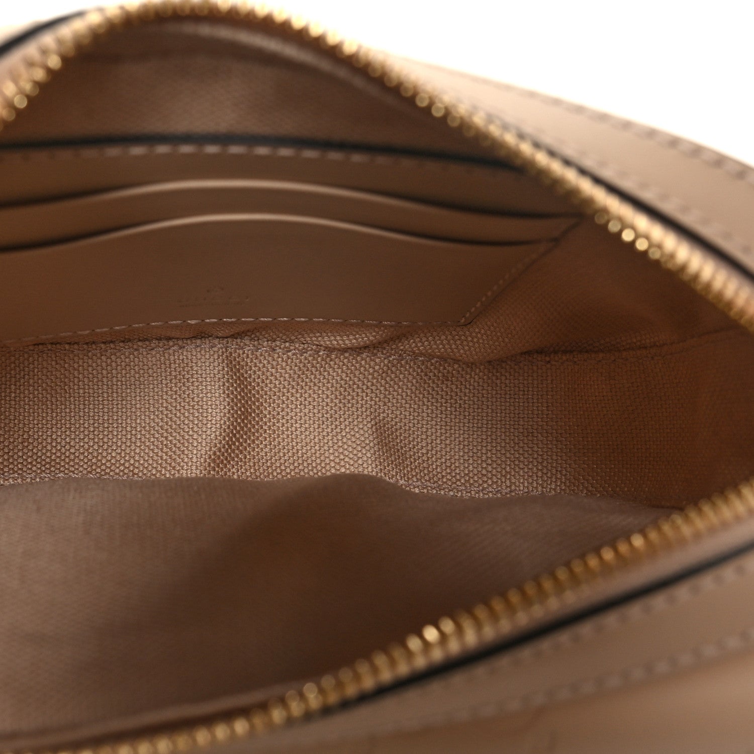 Calfskin GG Super Mini Debossed Chain Wallet Light Beige