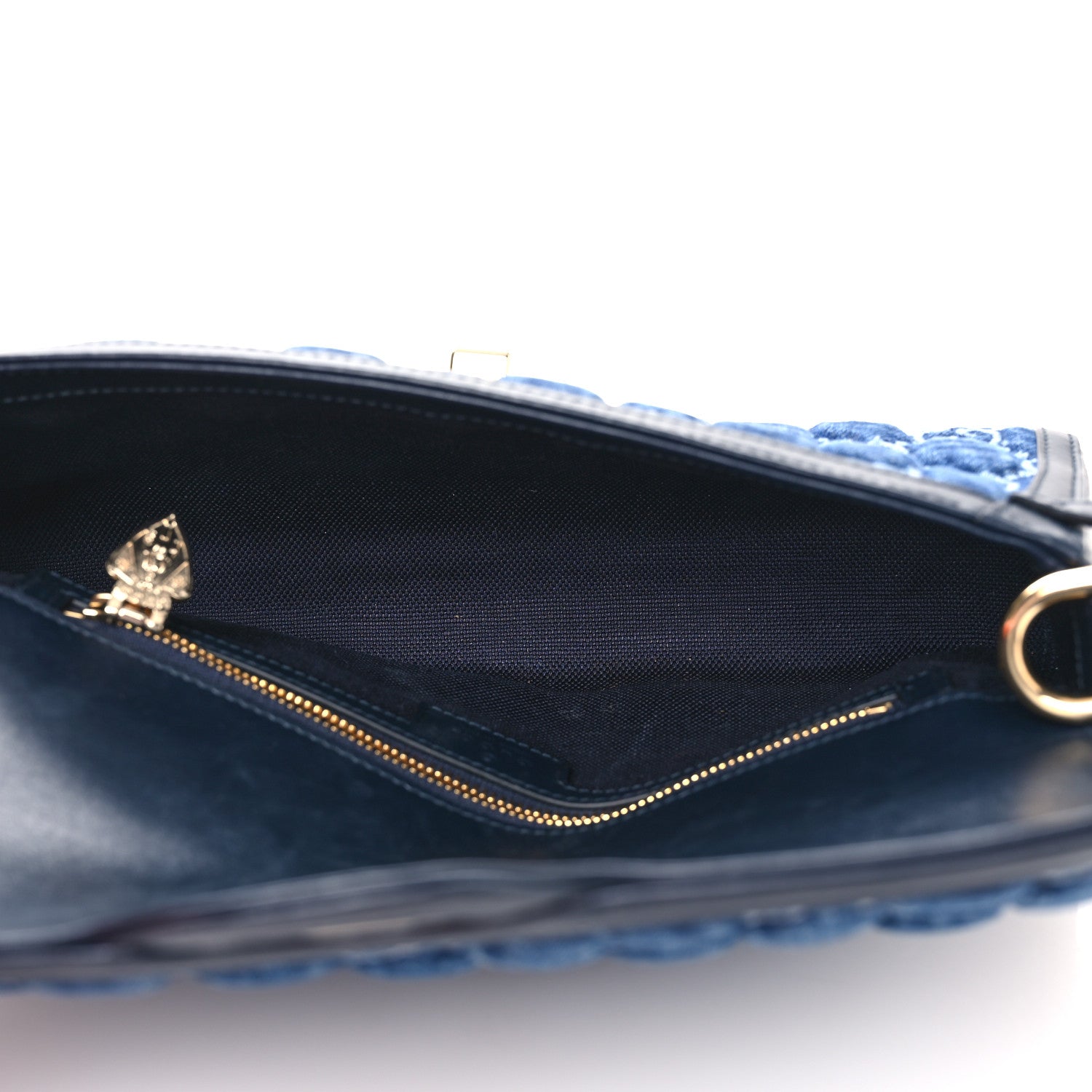GG Monogram Denim Small Luce Shoulder Bag Blue
