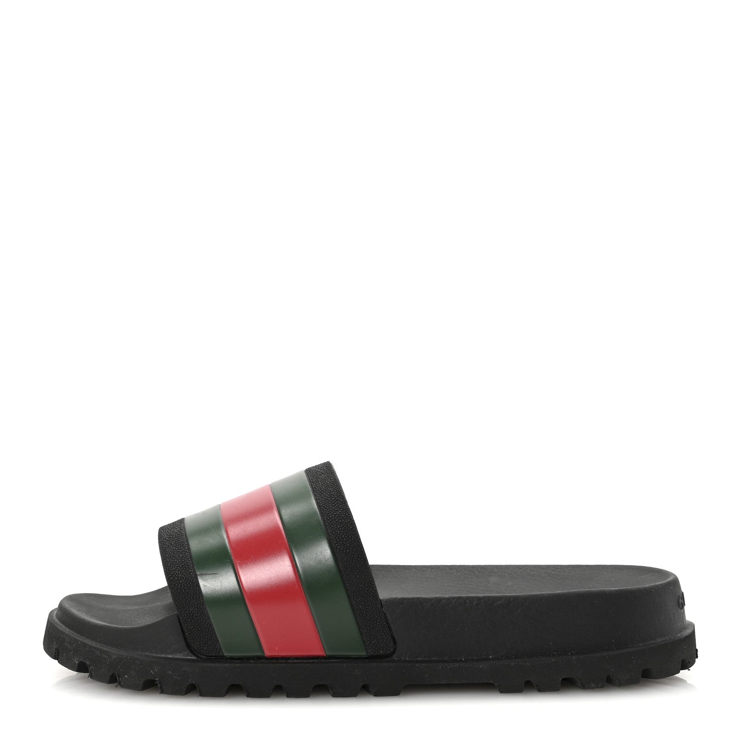 Rubber Web Mens Lug Sole Slide Sandals 7 Black Green Red