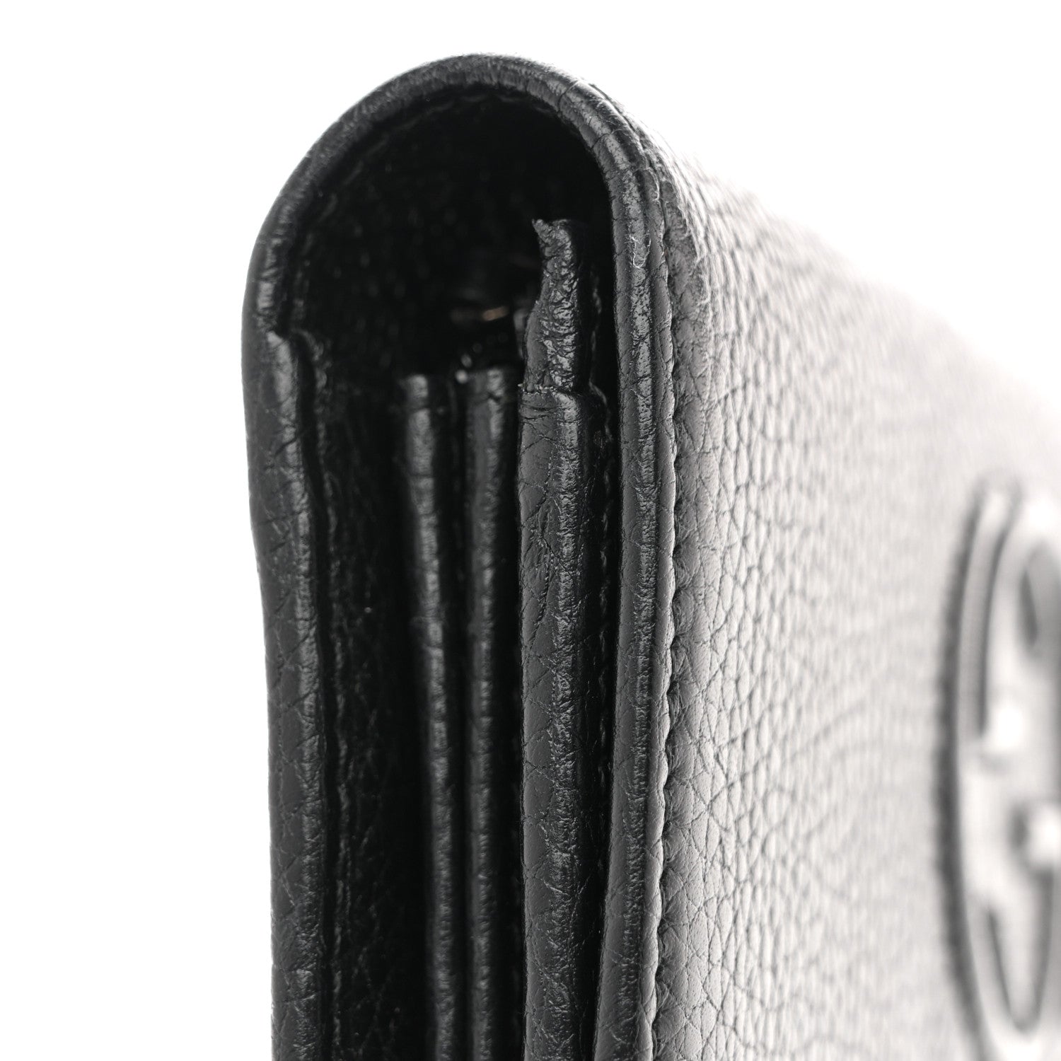 Pebbled Calfskin Large Soho Continental Wallet Black