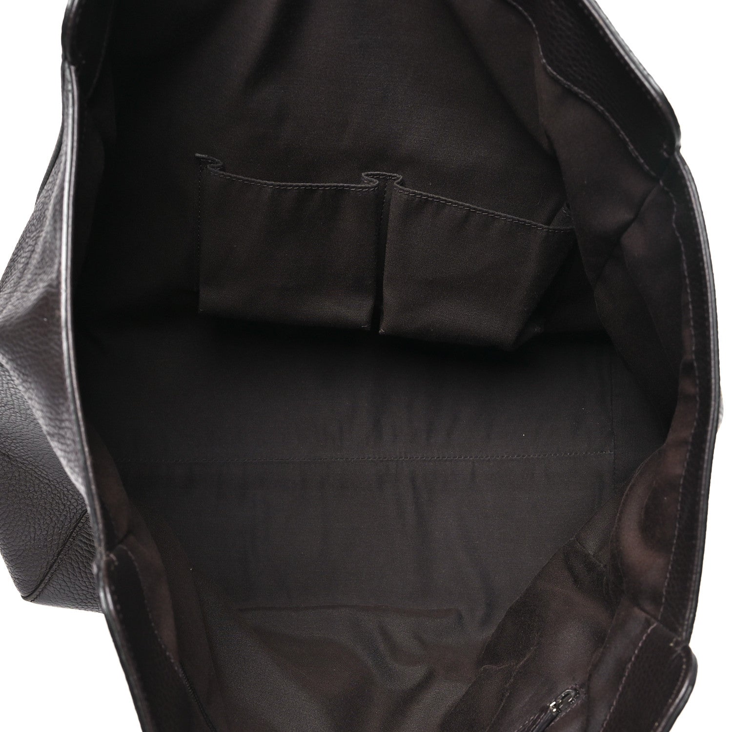 Dollar Calfskin Interlocking G Tote Dark Brown