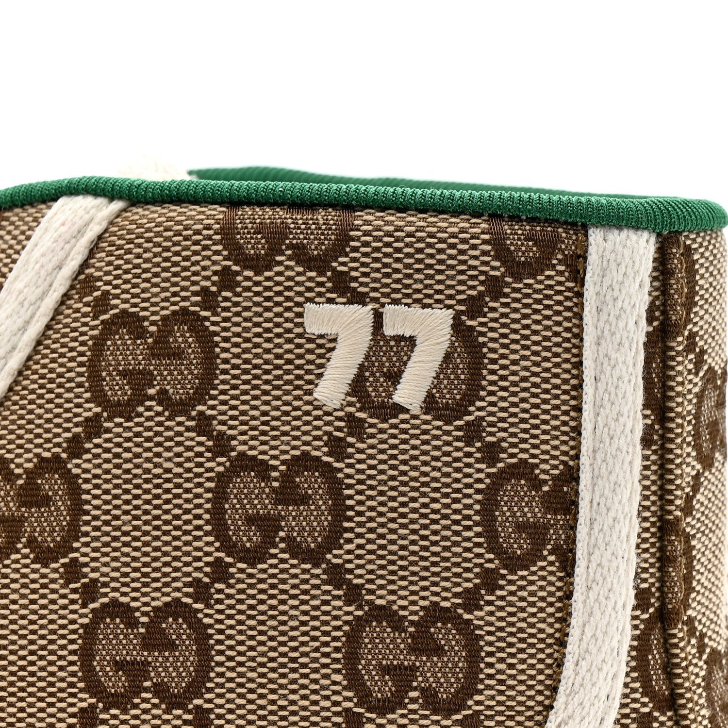 GG Monogram Web Womens 1977 Tennis High Top Sneakers 37.5 Beige Ebony Mystic White