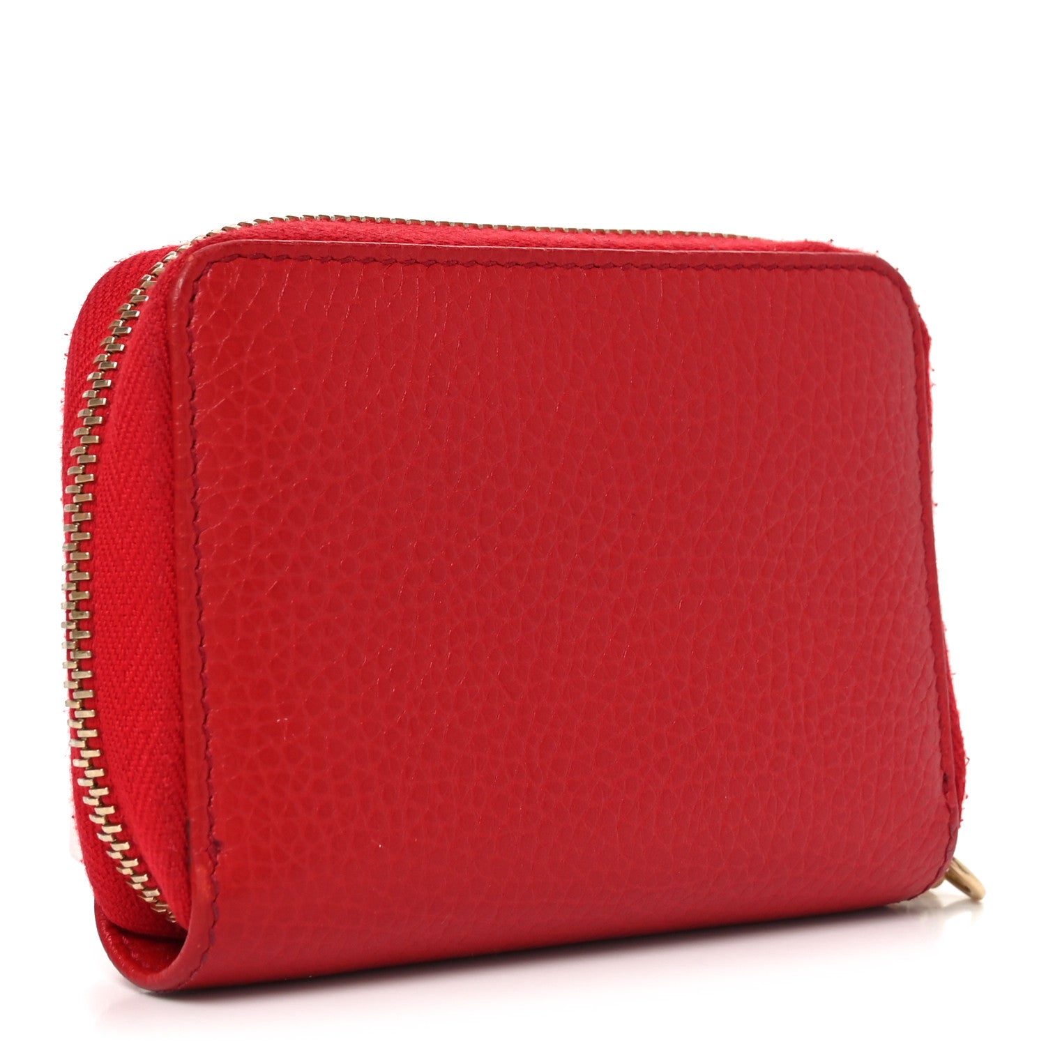 Pebbled Calfskin Small Soho Zip Around Wallet Red