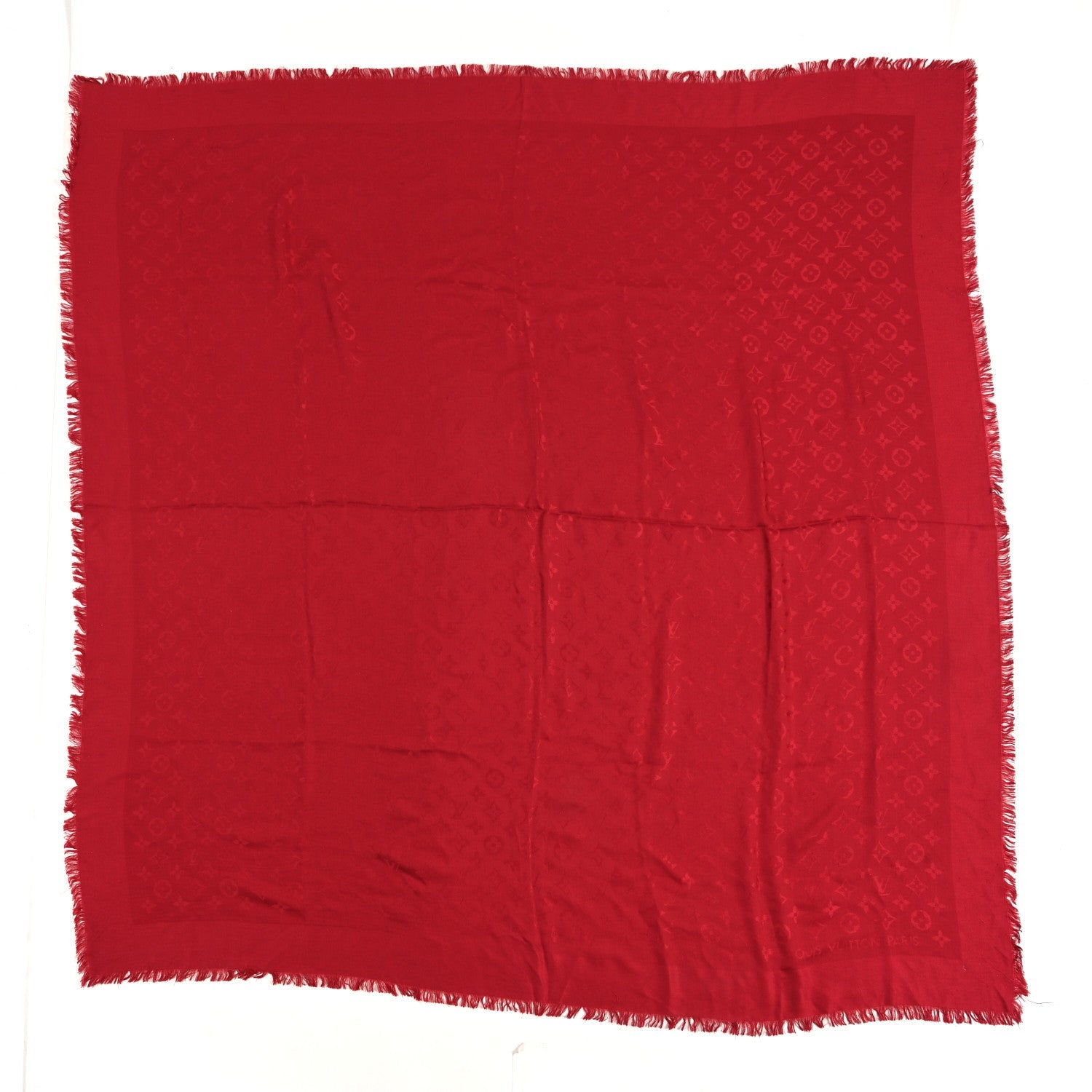 Silk Wool Monogram Shawl Pomme D'Amour