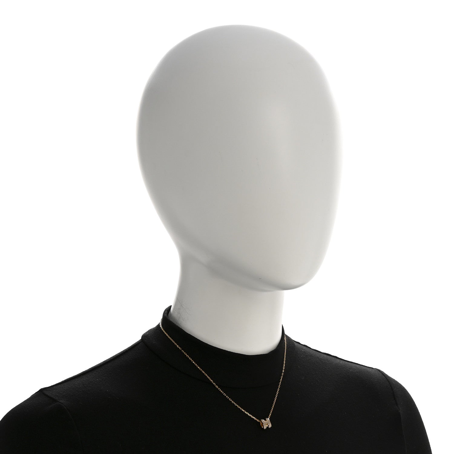 Lacquered Gold Mini Pop H Pendant Necklace Marron Glace