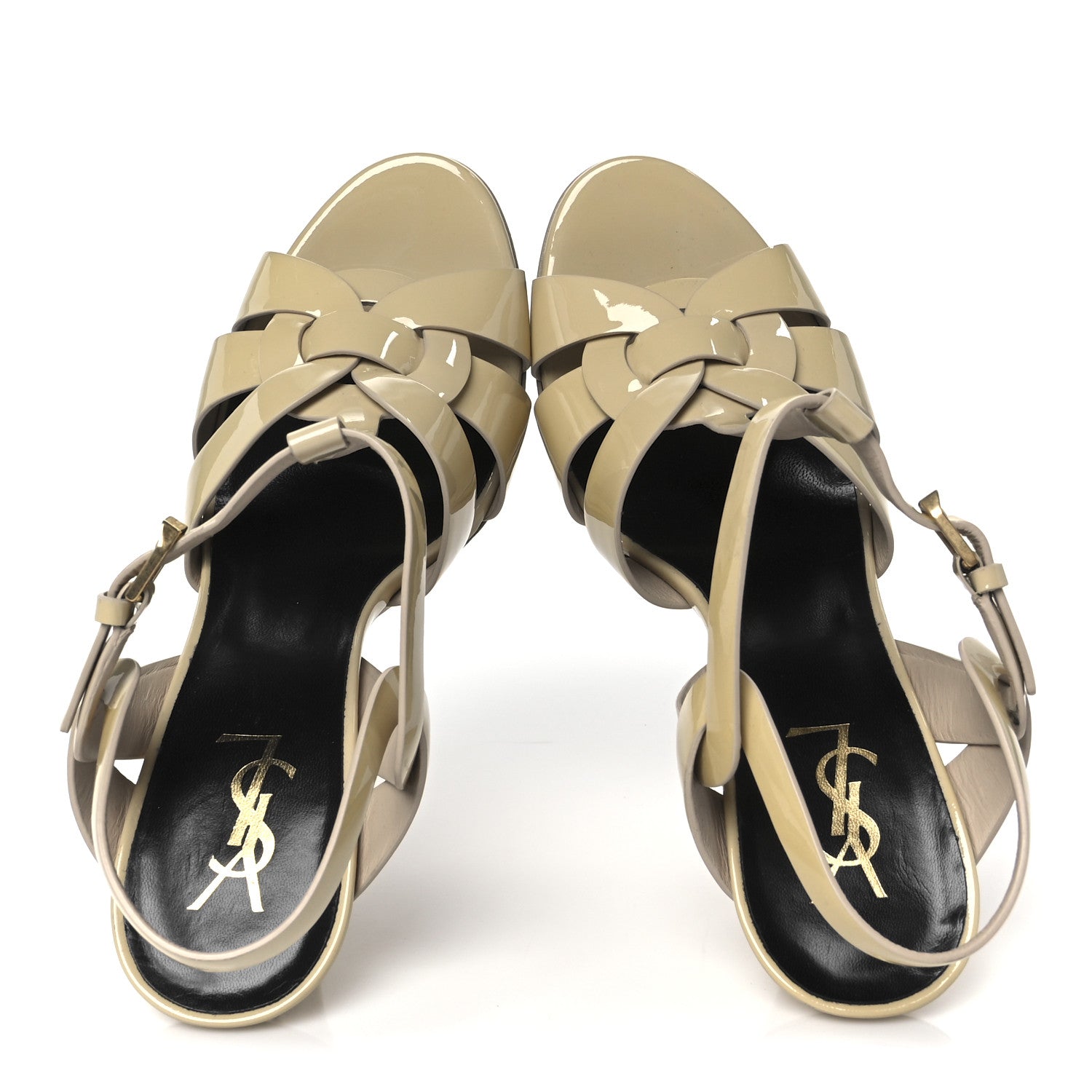 Patent Tribute 105 Platform Sandals 40 Nude Powder