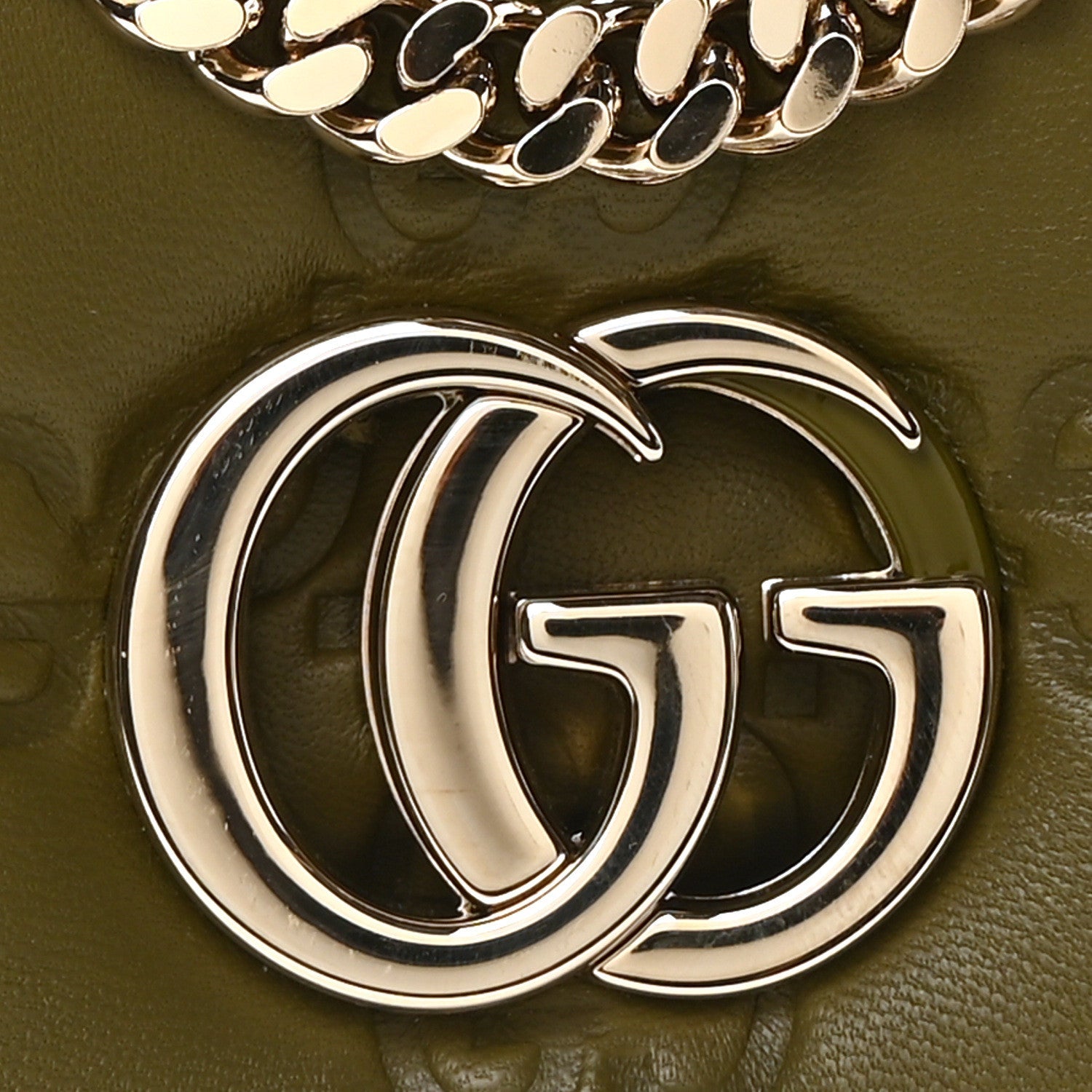 Lambskin Embossed Mini GG Milano Top Handle Shoulder Bag Green