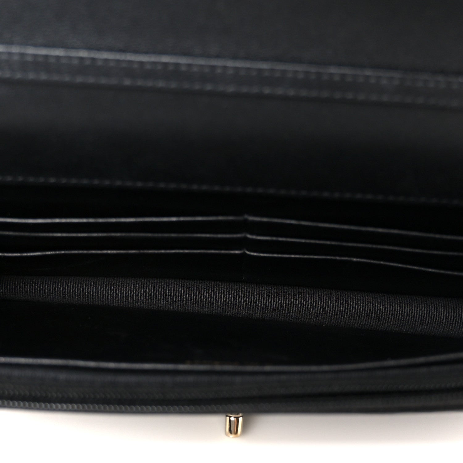 Lambskin Patent Calfskin Quilted Hold The Line CC Wallet On Chain WOC Black